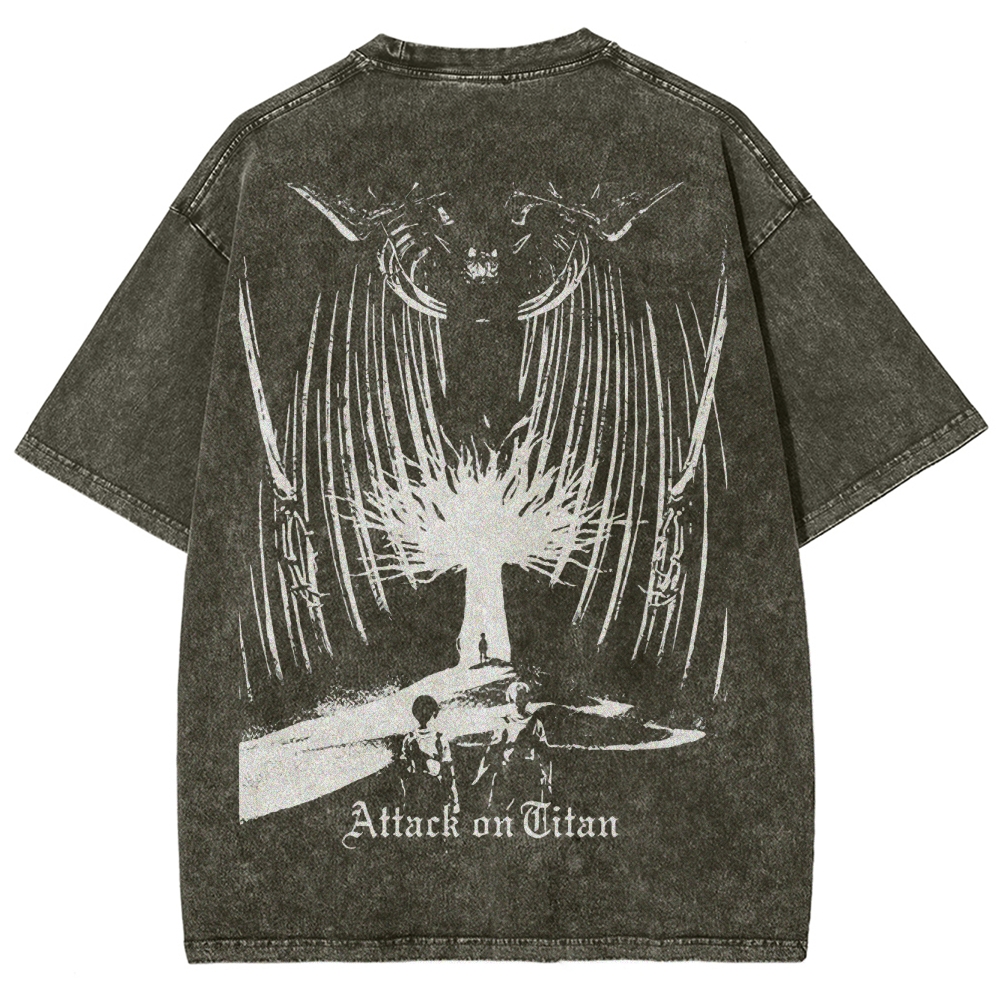 Attack On Titan Unisex Fit Washed T-Shirt 2503000071