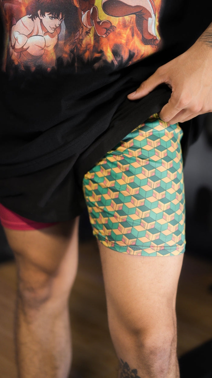 Water Pillar Performance Shorts - Demon Slayer