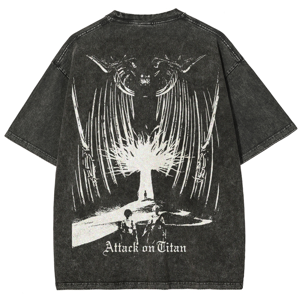 Attack On Titan Unisex Fit Washed T-Shirt 2503000071