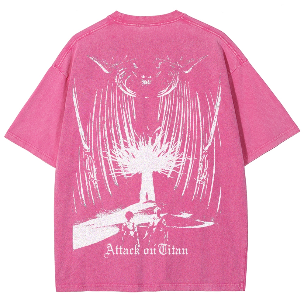 Attack On Titan Unisex Fit Washed T-Shirt 2503000071
