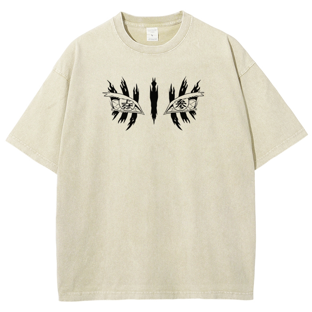 Demon Slayer Akaza Unisex Fit Washed T-Shirt 2508017343