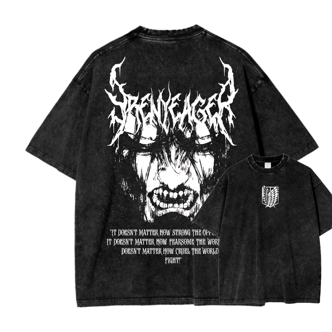 Attack On Titan Unisex Fit Washed T-Shirt 2503000069