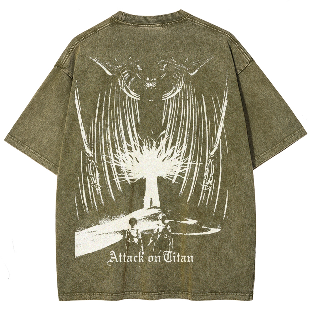 Attack On Titan Unisex Fit Washed T-Shirt 2503000071
