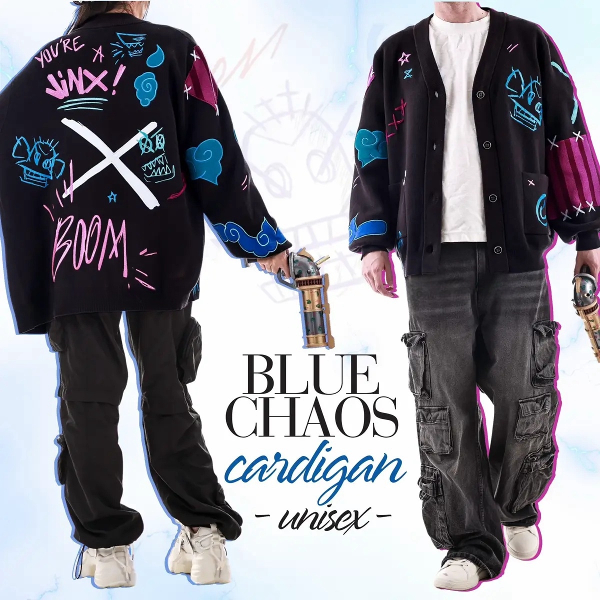 BLUE CHAOS CARDIGAN