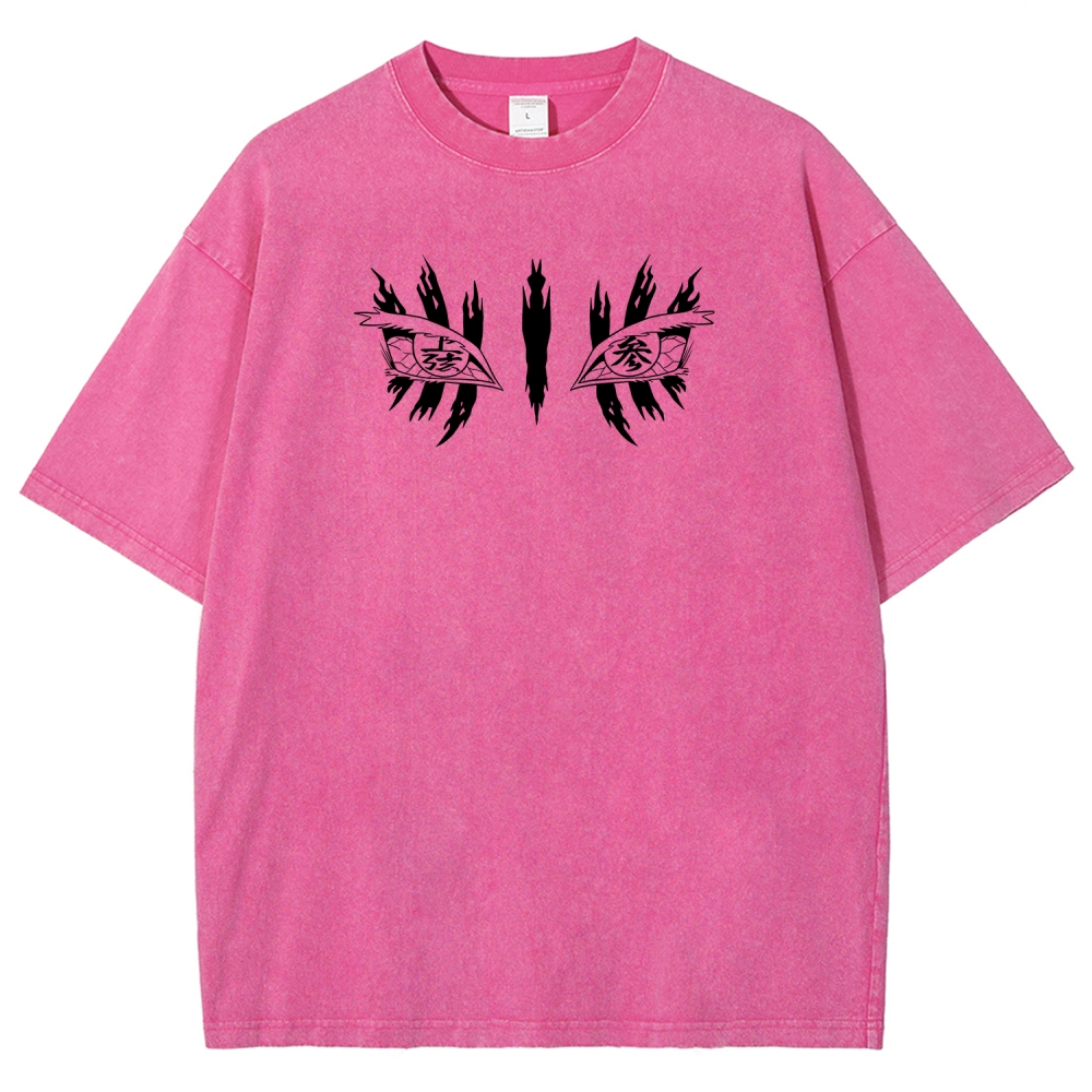 Demon Slayer Akaza Unisex Fit Washed T-Shirt 2508017343