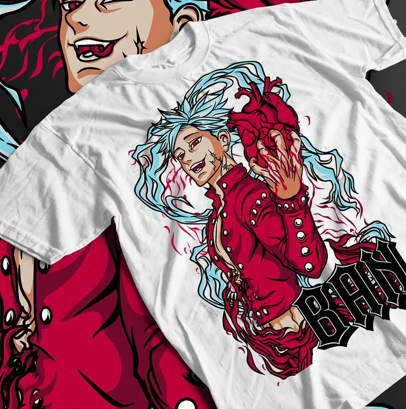 Nanatsu no Taizai T-Shirt, The Seven Deadly Sins Shirt, Anime Shirt, T Shirt, Manga, Meliodas, Ban, Escanor, T-Shirt, Aesthetic, Unisex Tee
