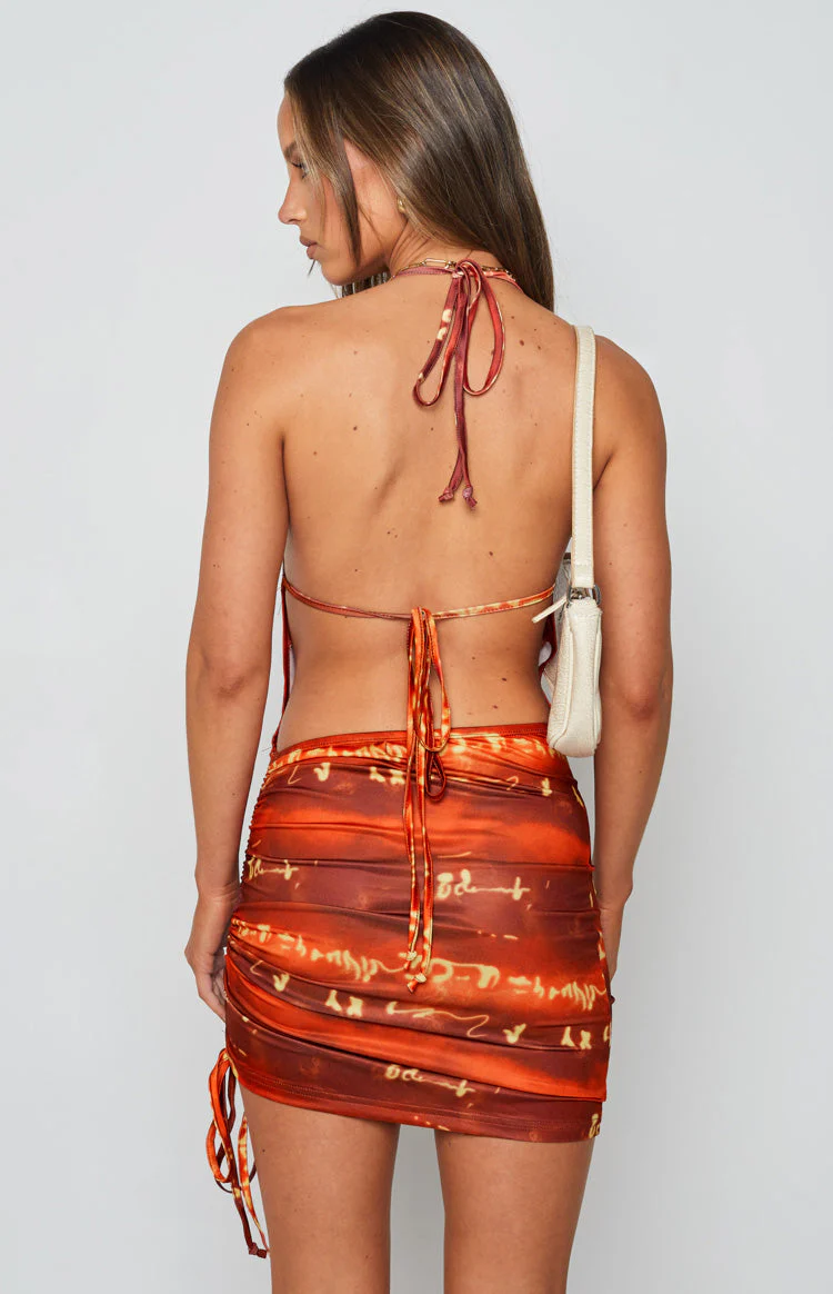 Elysha Halter Mini Dress Red