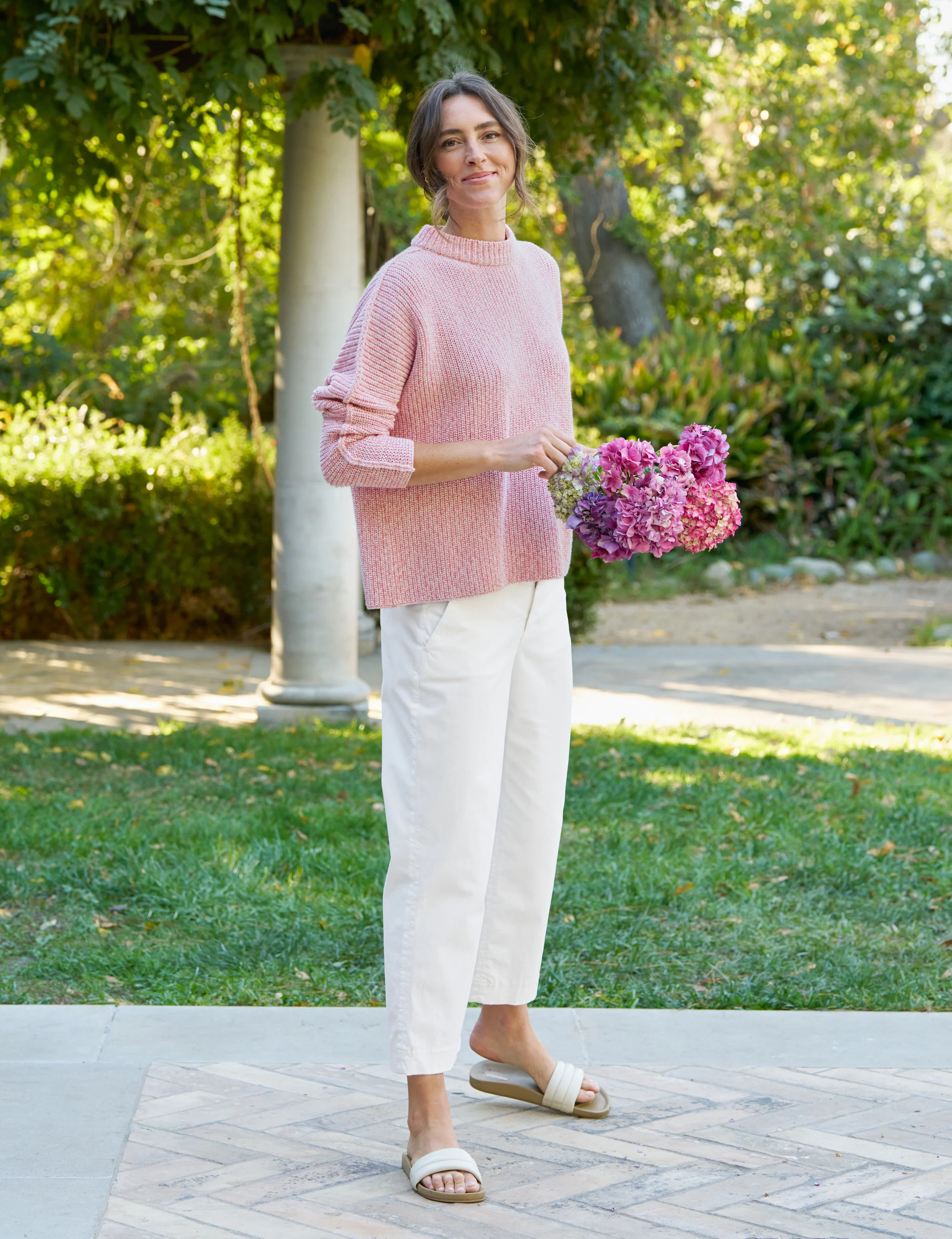 MONTECITO SWEATER Coral Reef, Pure Italian Cotton