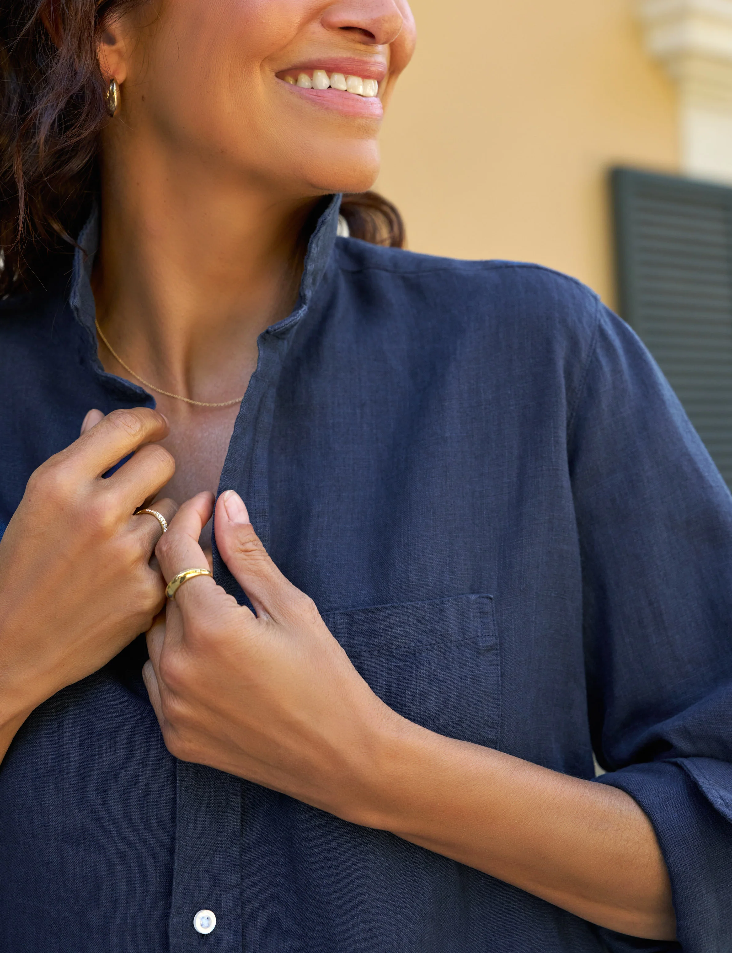 EILEEN Navy, Washed Linen
