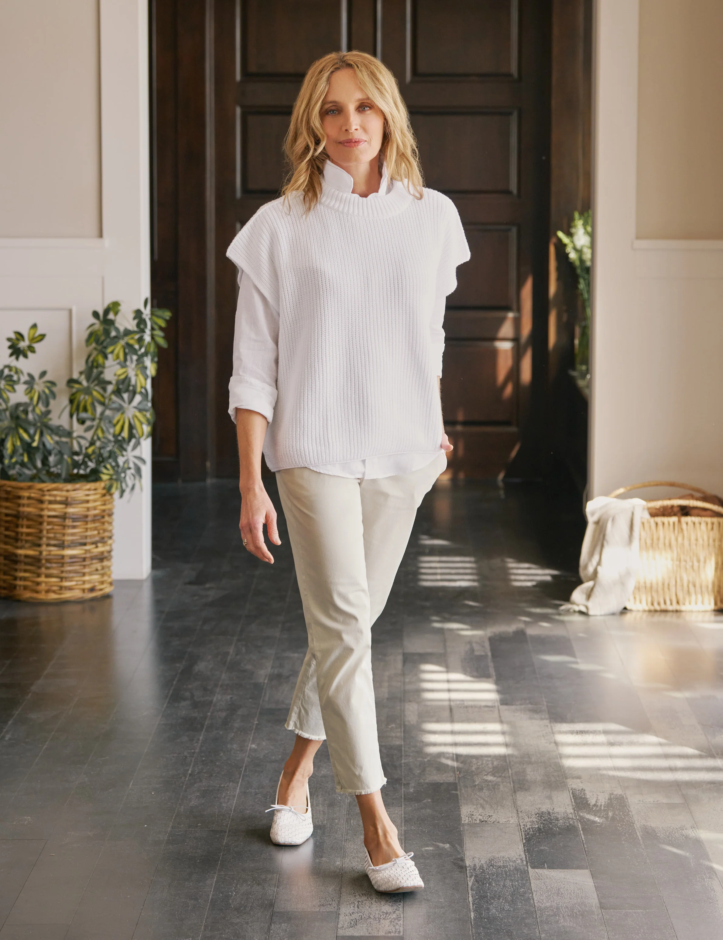 MONTECITO VEST White, Pure Italian Cotton