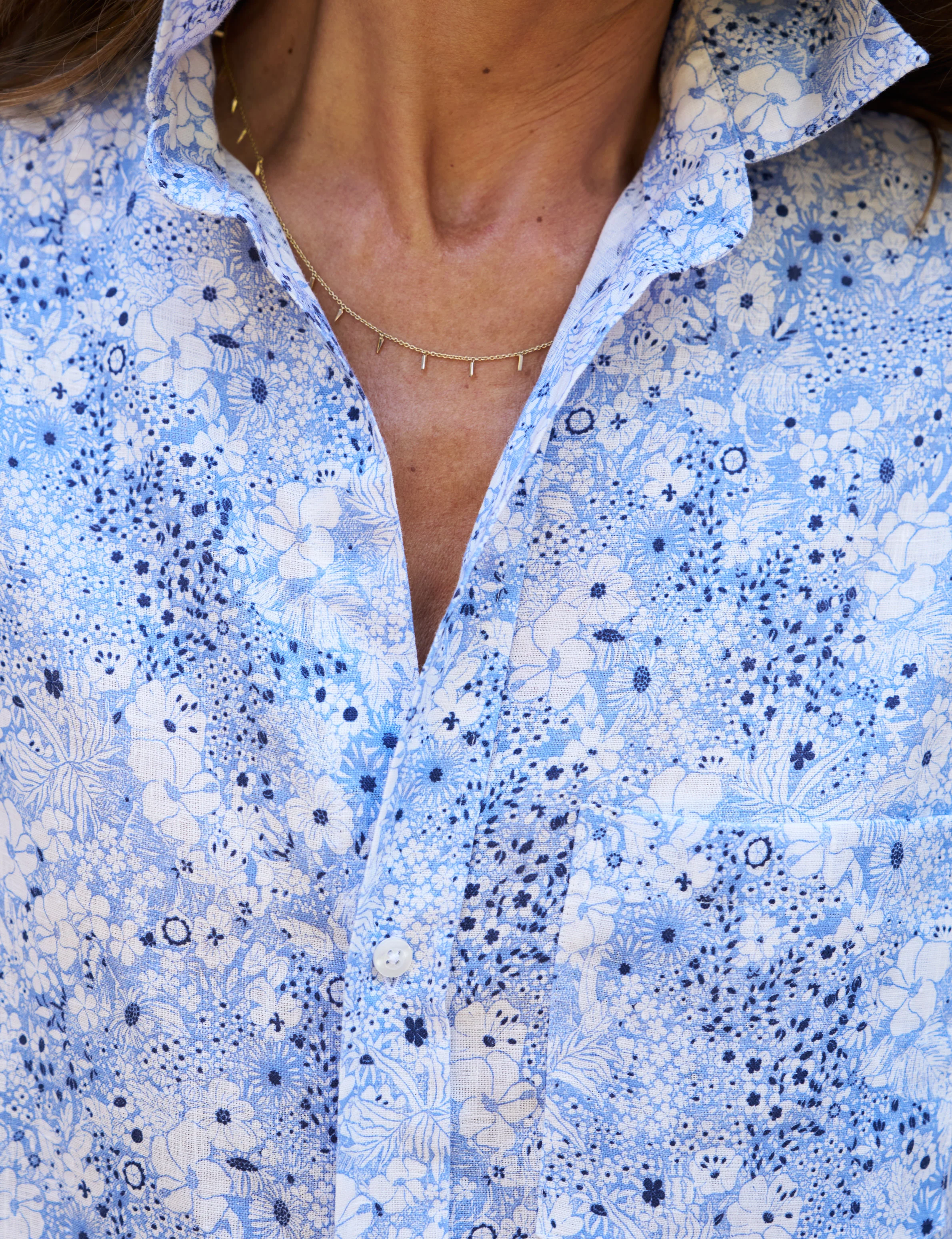 RORY Blue Floral, Italian Classic Linen