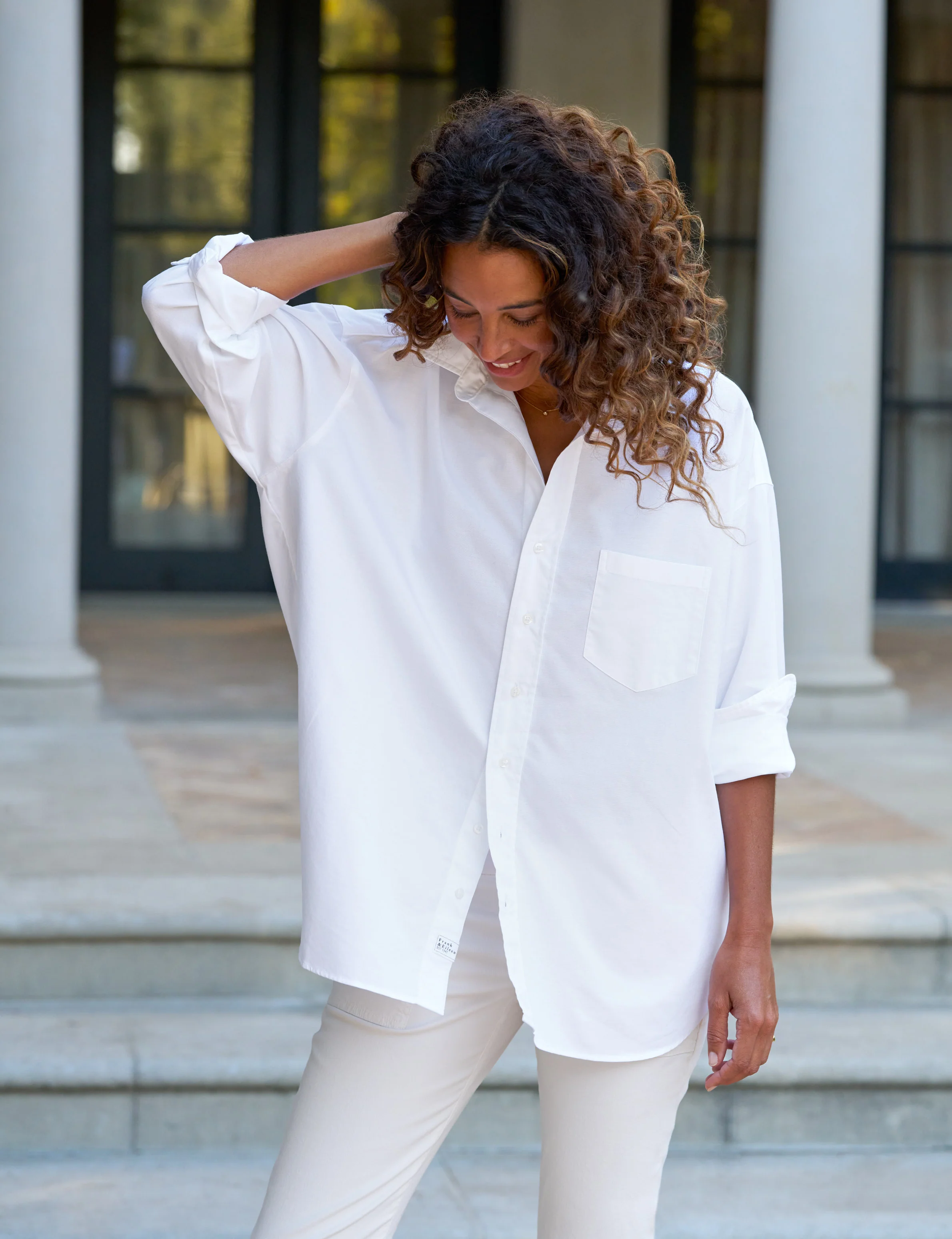 SHIRLEY White, Italian Brushed Oxford