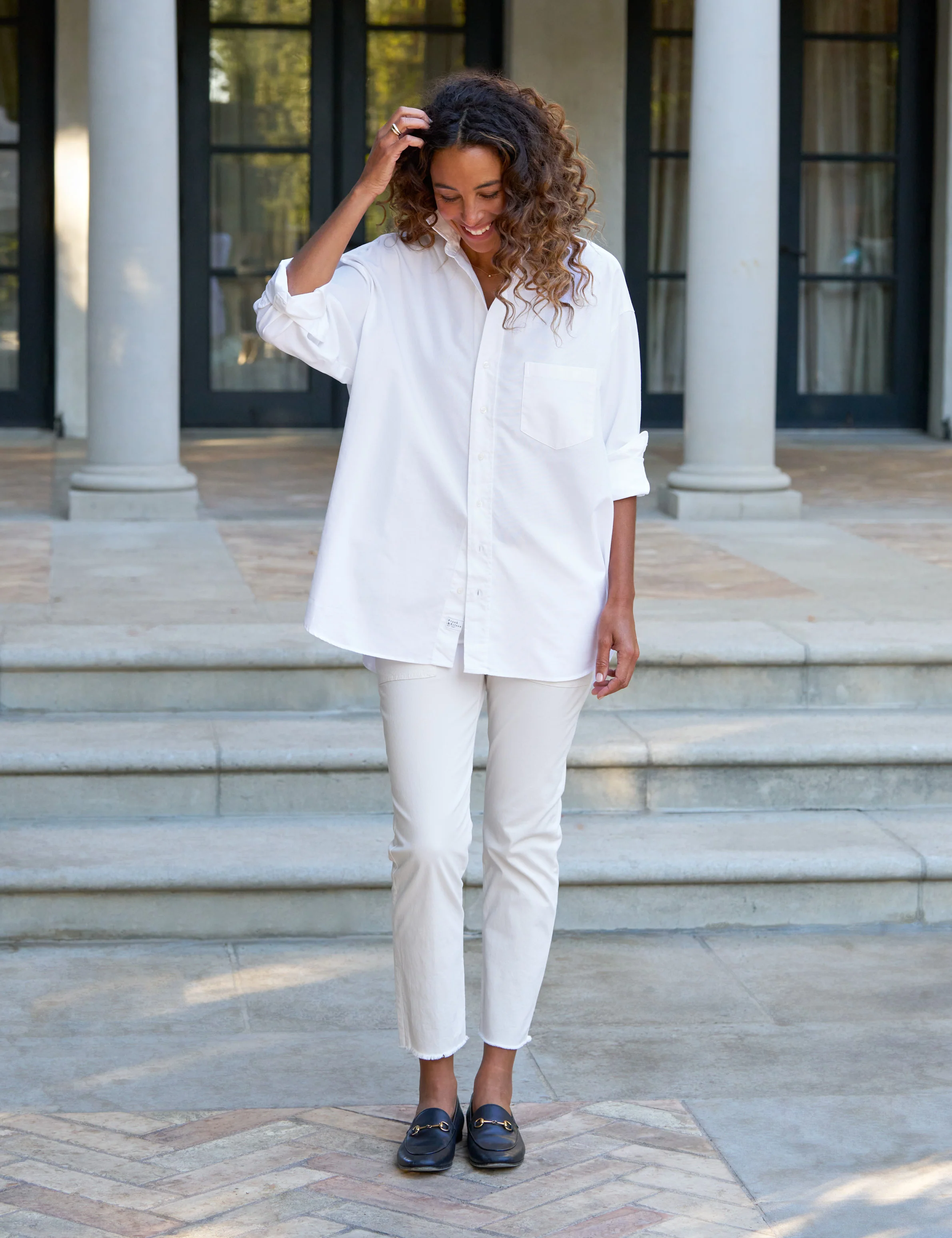 SHIRLEY White, Italian Brushed Oxford