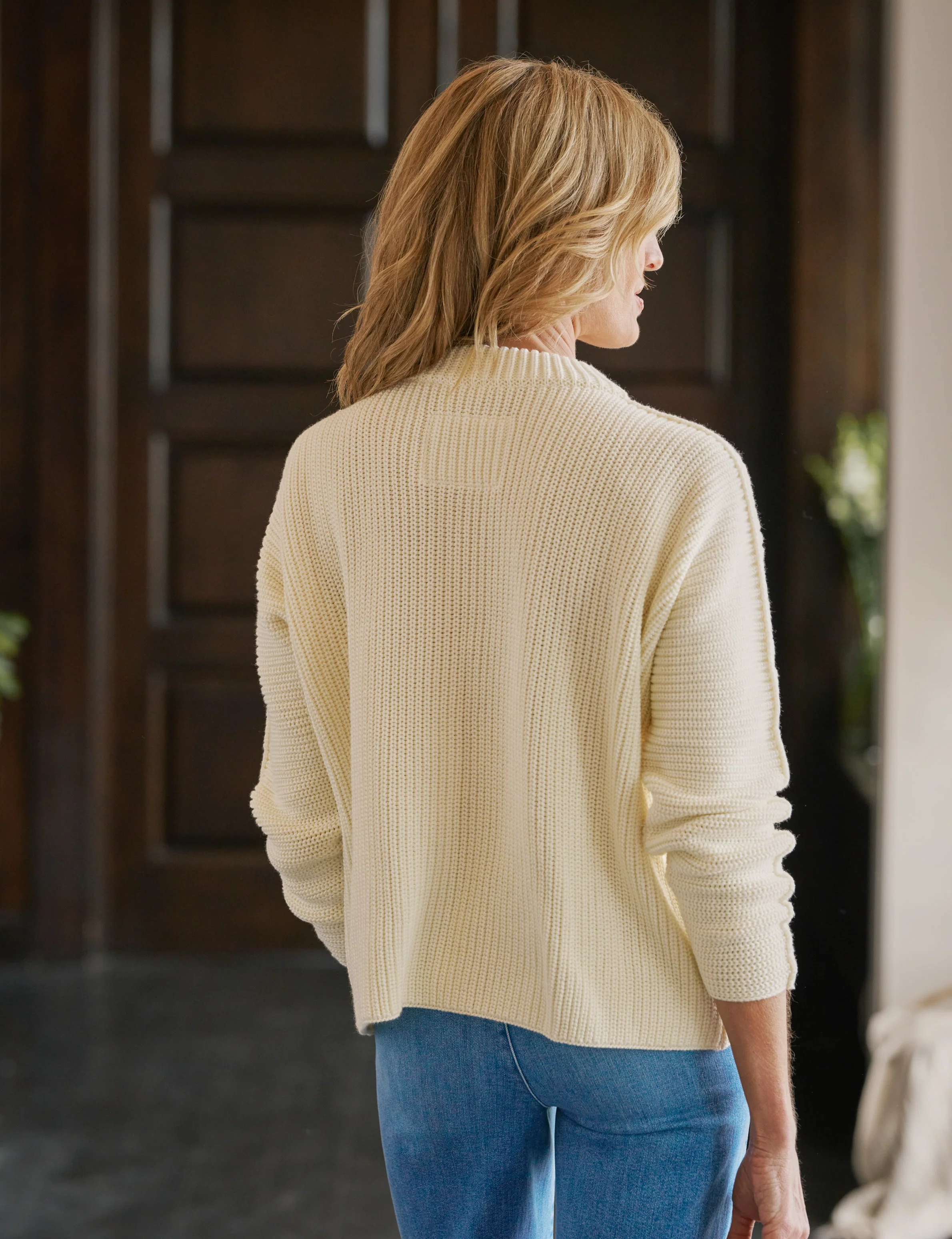 MONTECITO SWEATER Cream, Pure Italian Cotton