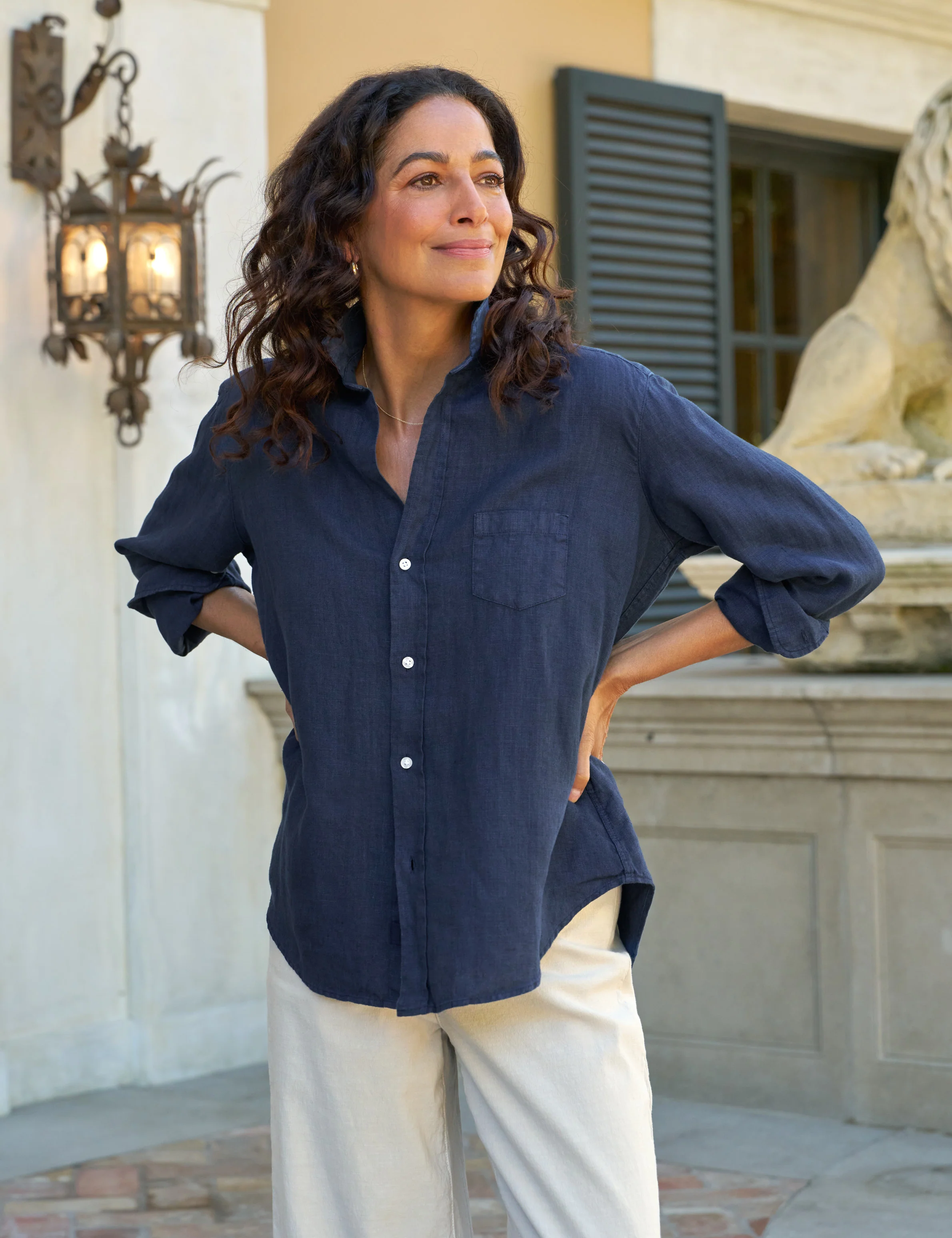 EILEEN Navy, Washed Linen