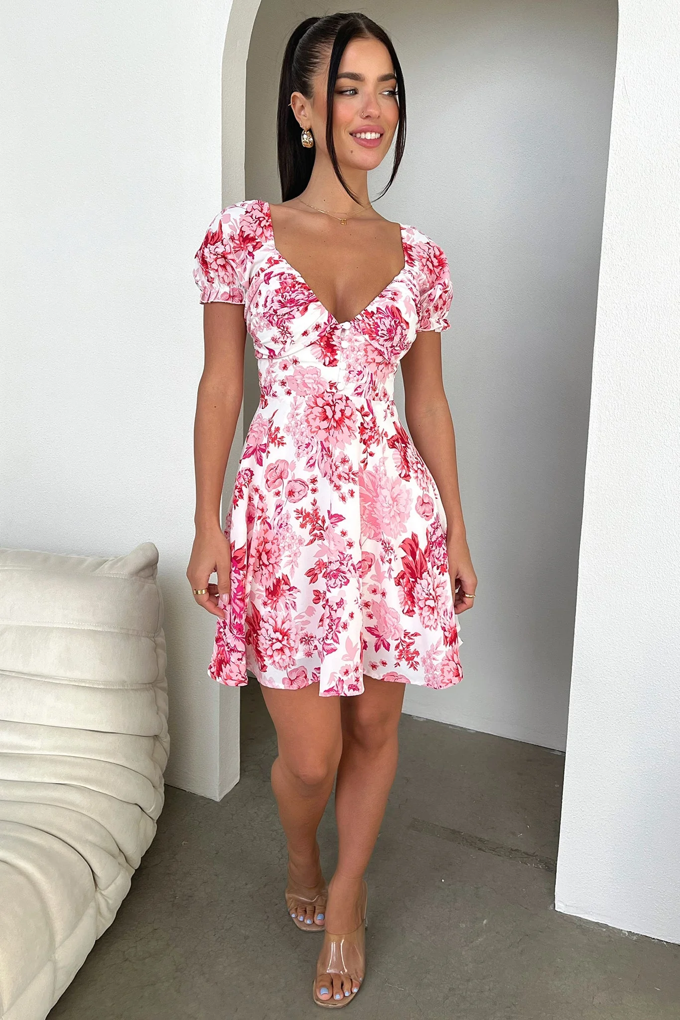 Solem Mini Dress - Pink/Red Floral