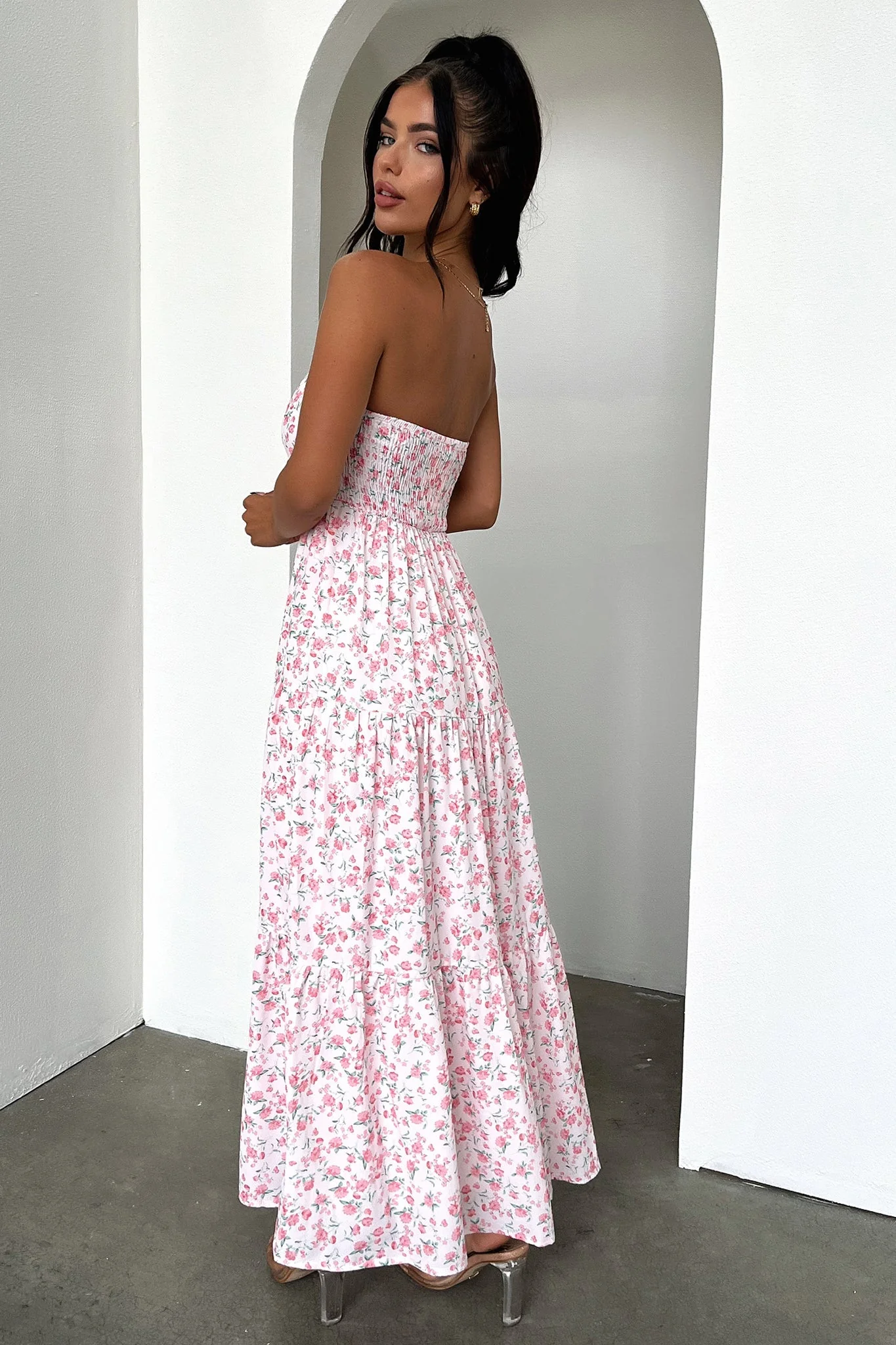 Hailey Maxi Dress - Pink Floral