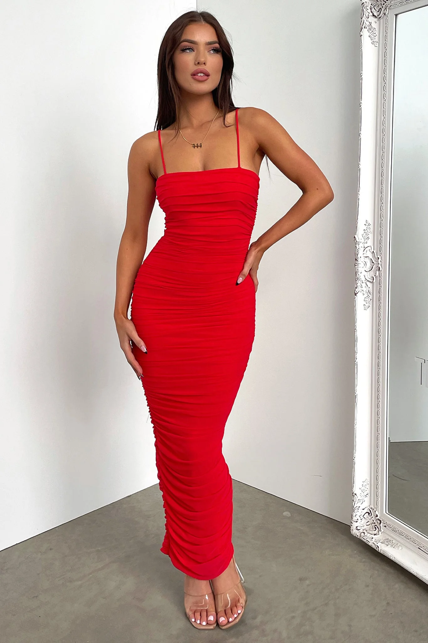 Zena Full Length Dress - Red