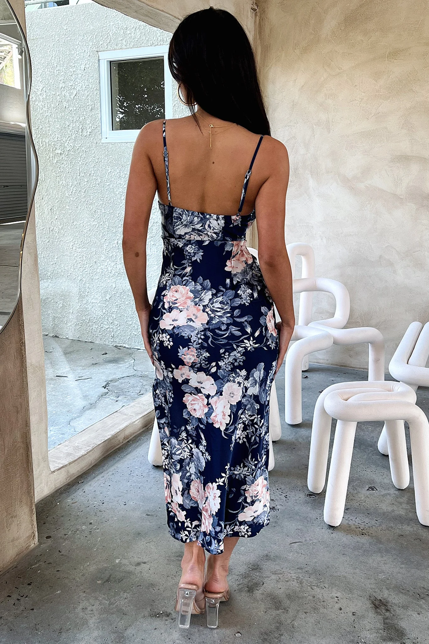 Florence Midi Dress - Blue Floral