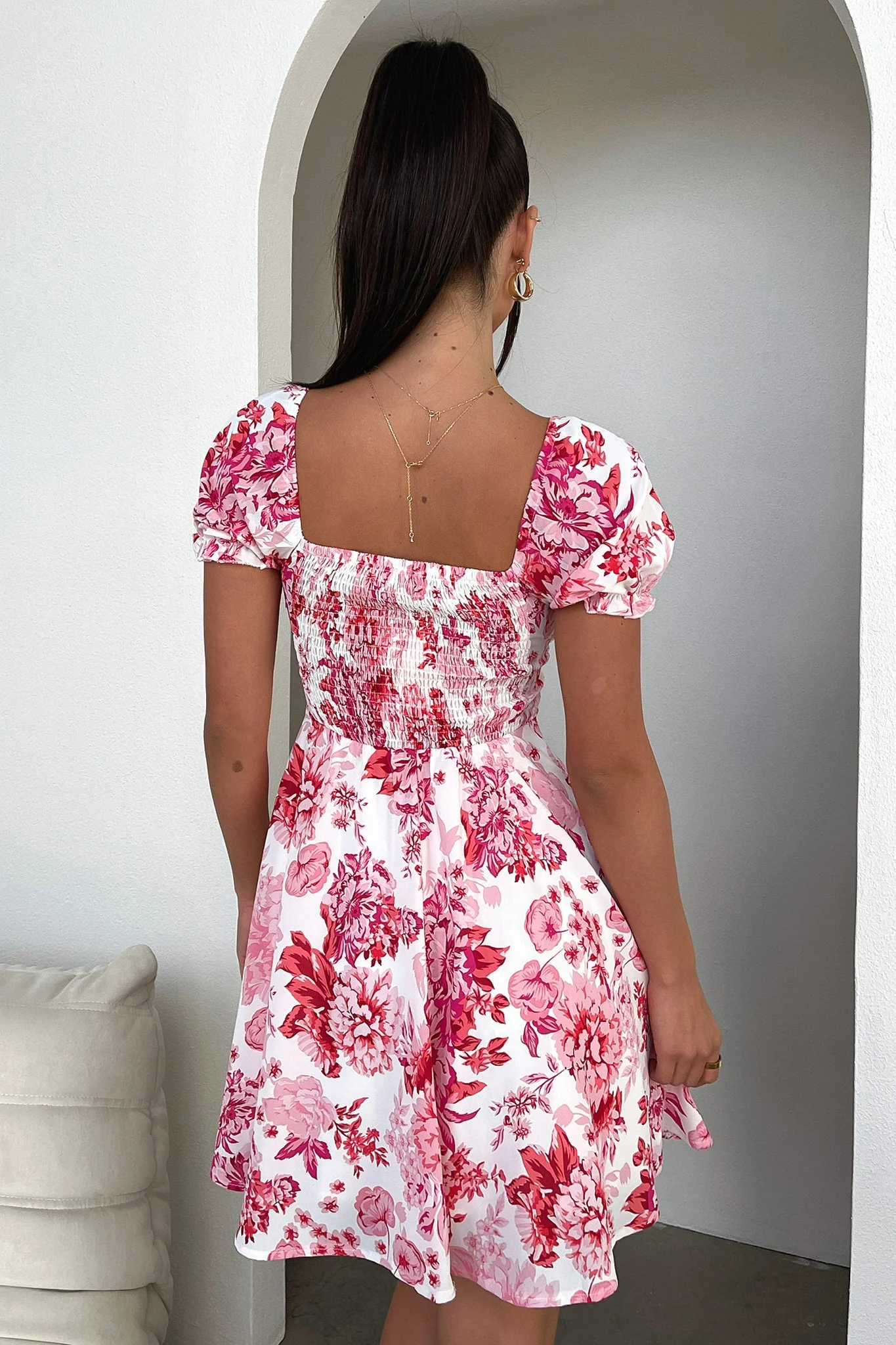 Solem Mini Dress - Pink/Red Floral