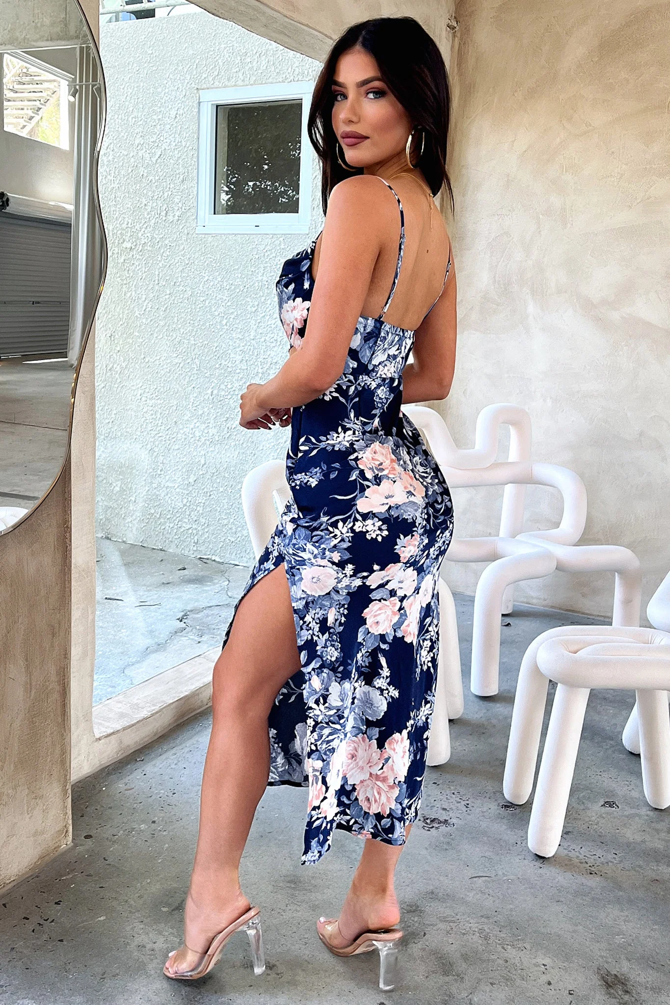 Florence Midi Dress - Blue Floral