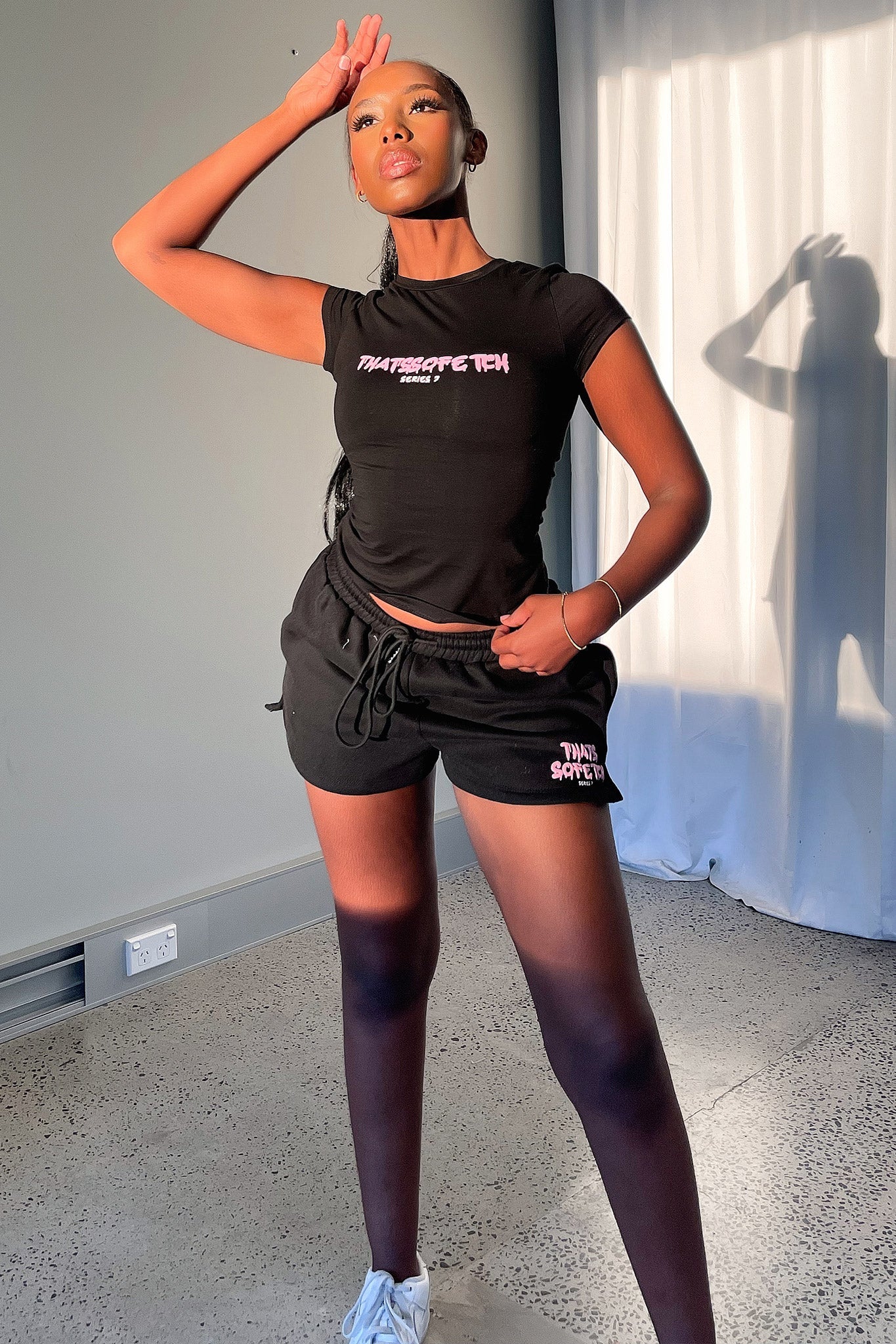 Series 7 Tee - Black/Pink