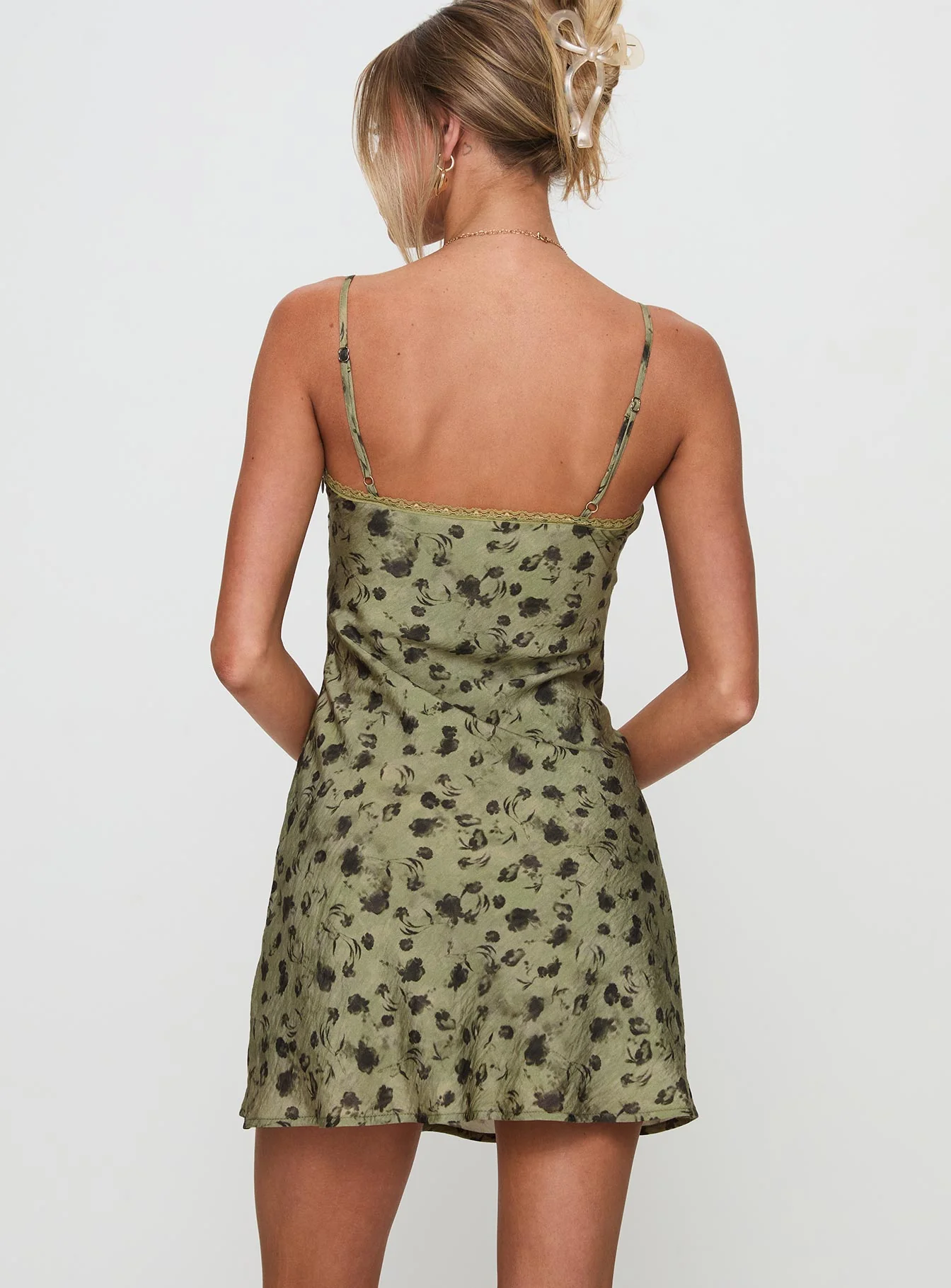 Valencia Mini Dress Sage Floral