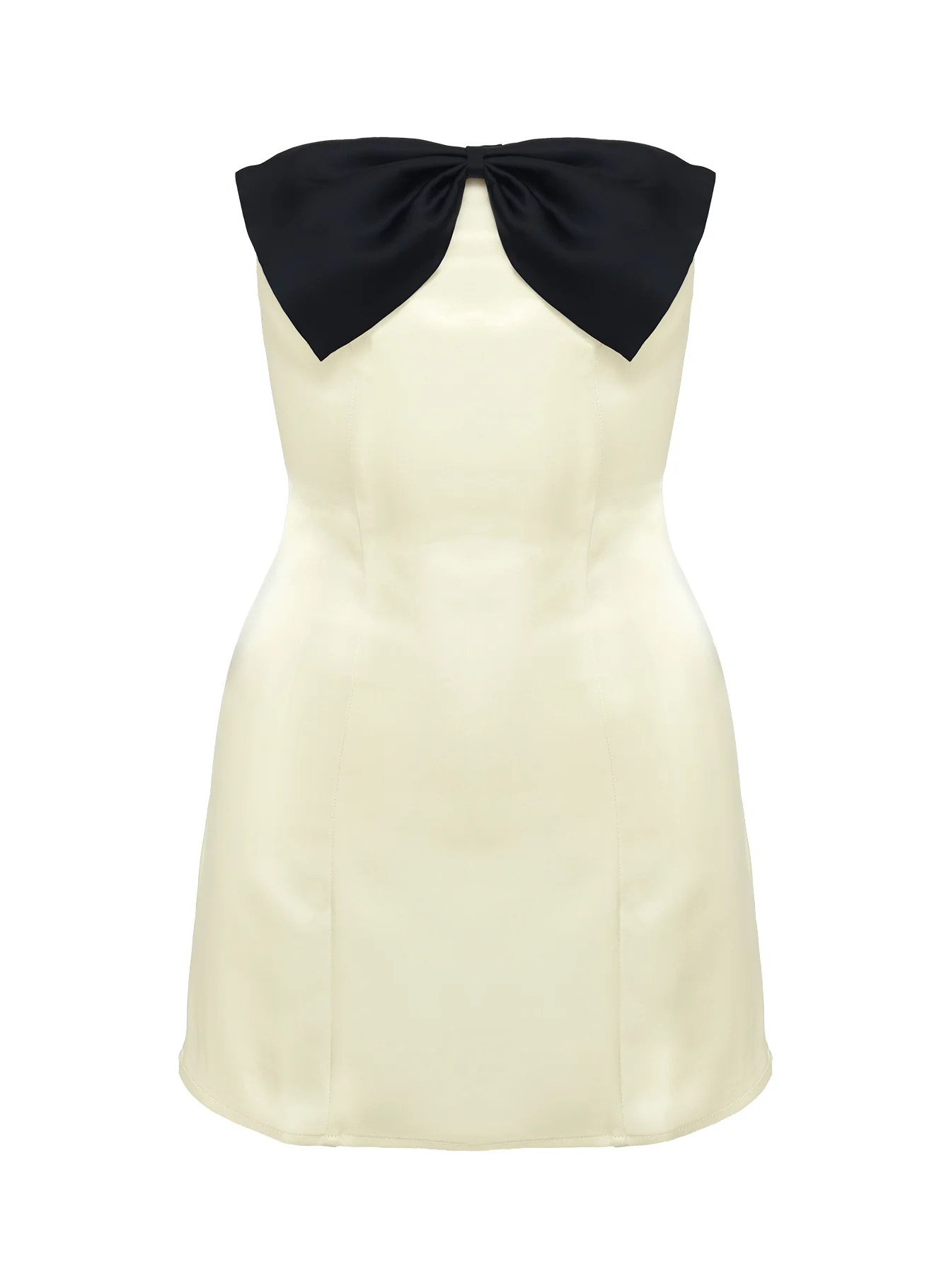 Kesy Bow Tie Mini Dress Cream / Black