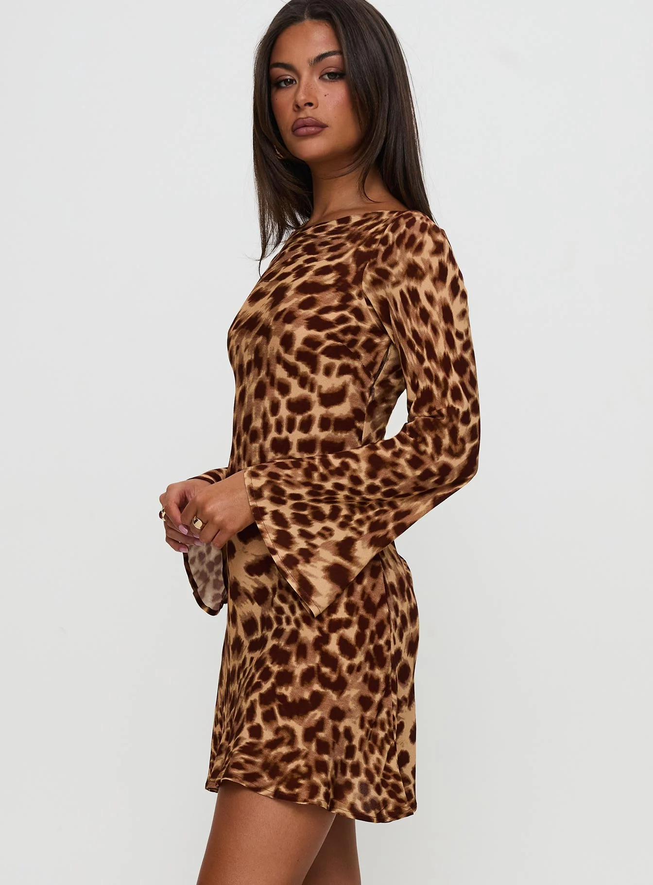 Halo Bias Mini Dress Leopard