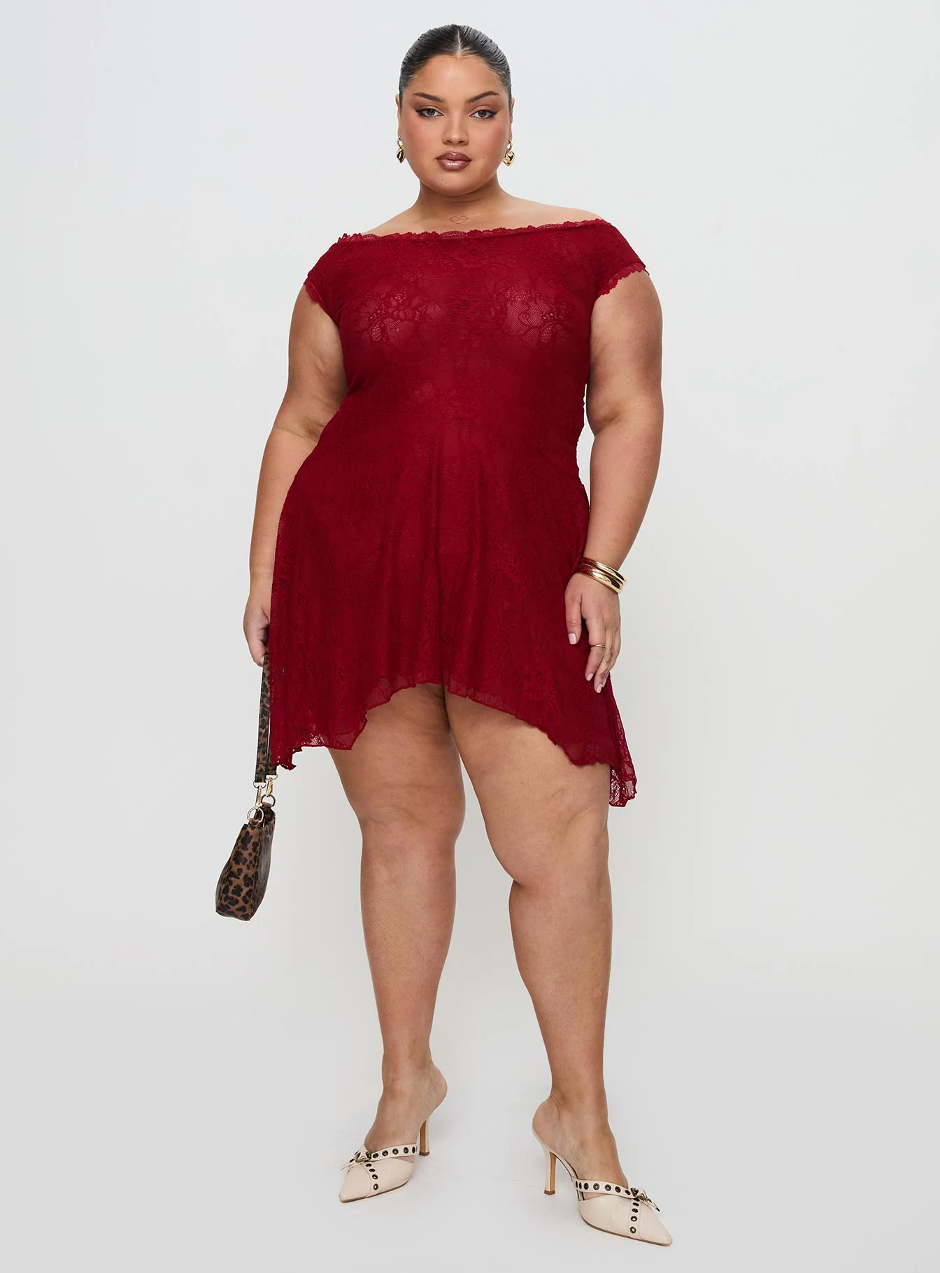 La Dolce Vita Lace Mini Dress Red