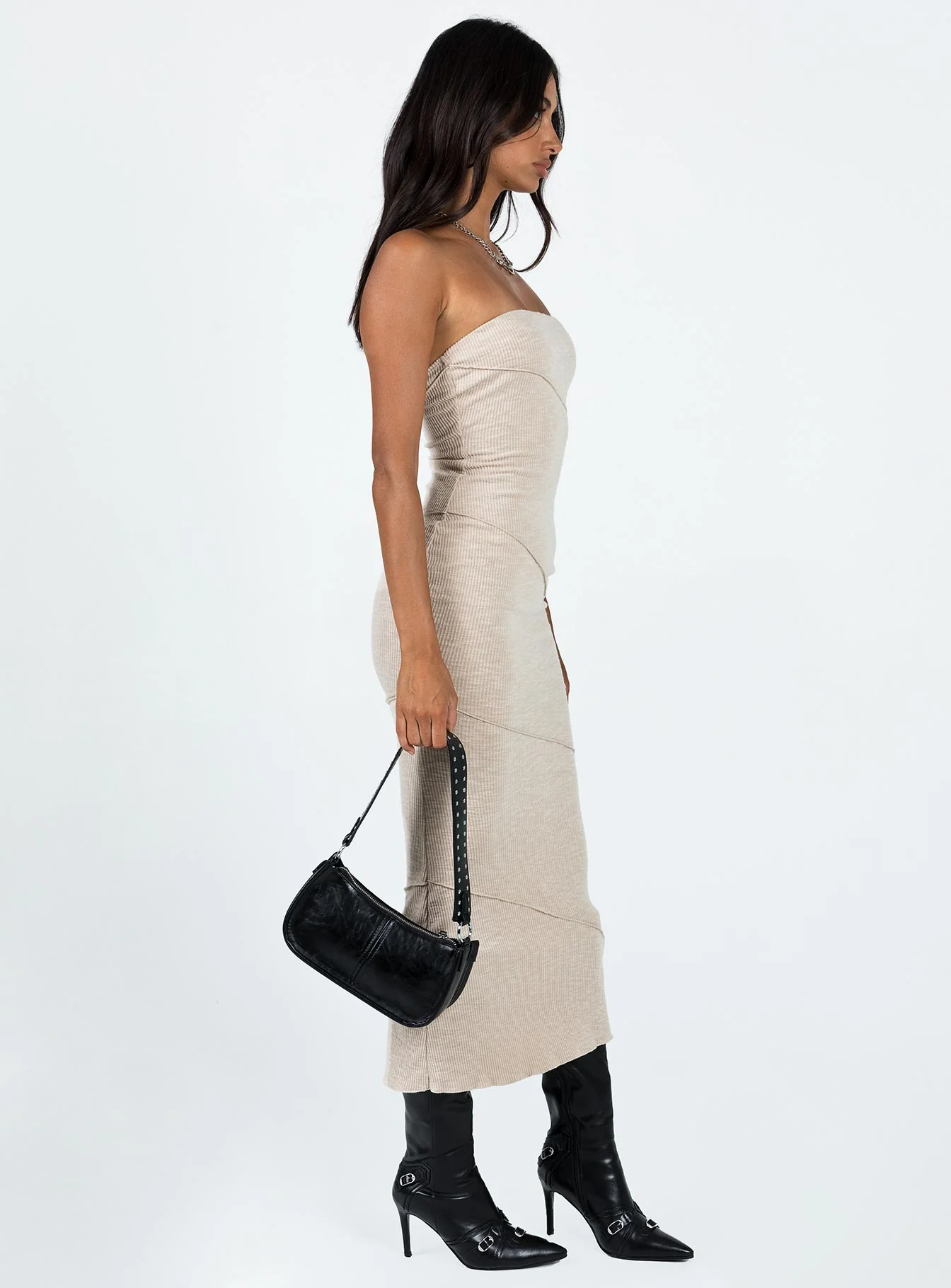 Oscar Midi Dress Beige