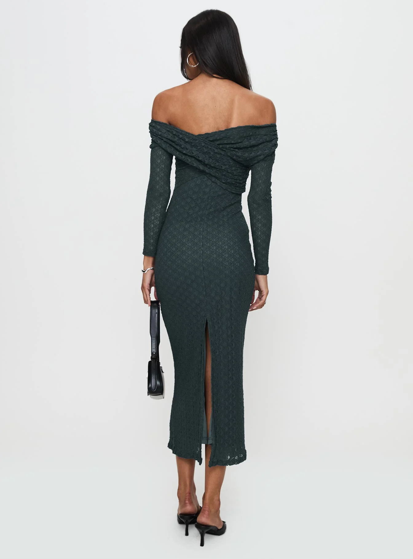 Elexis Off The Shoulder Maxi Dress Blue