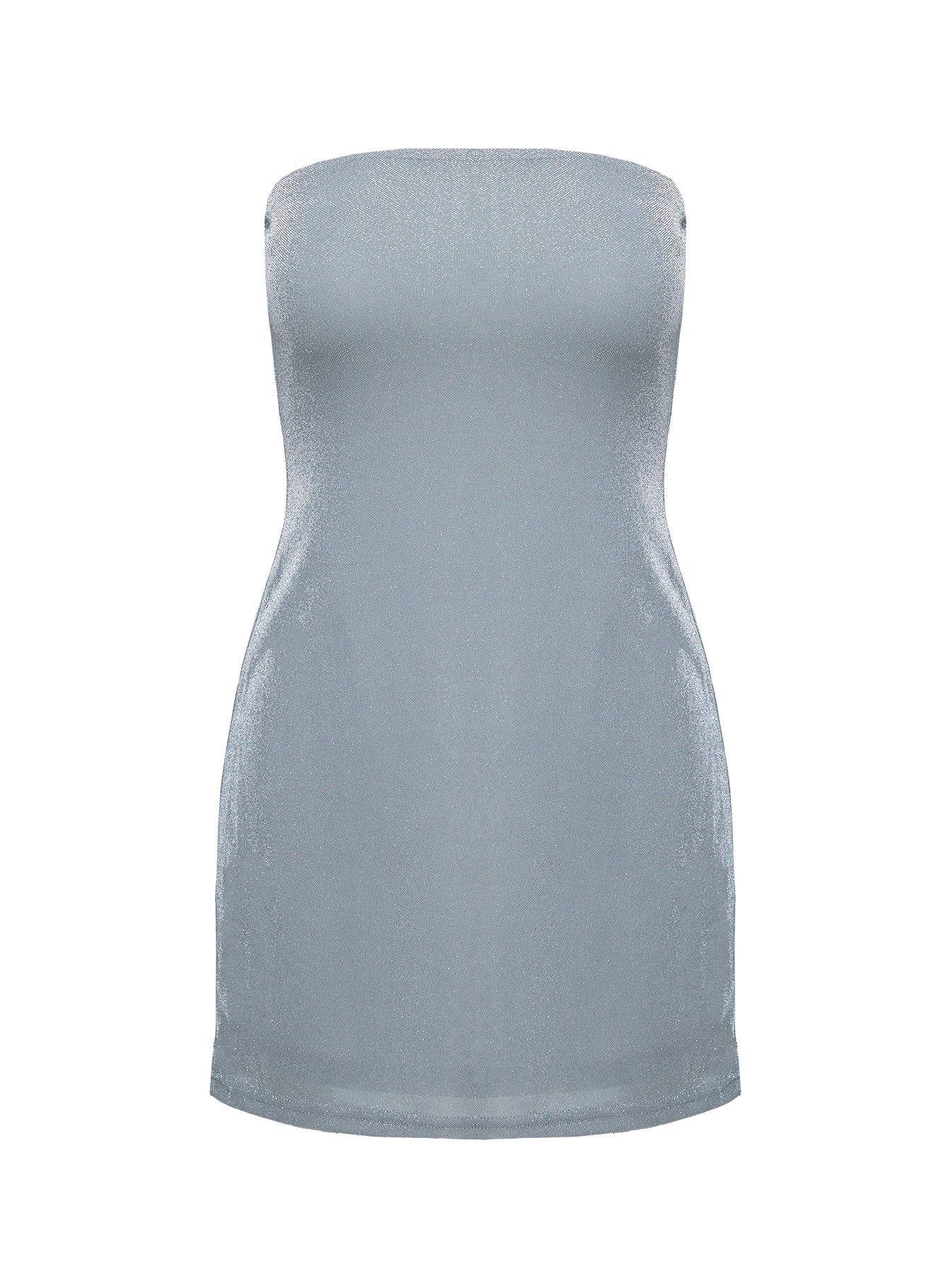 Chromatica Strapless Mini Dress Silver