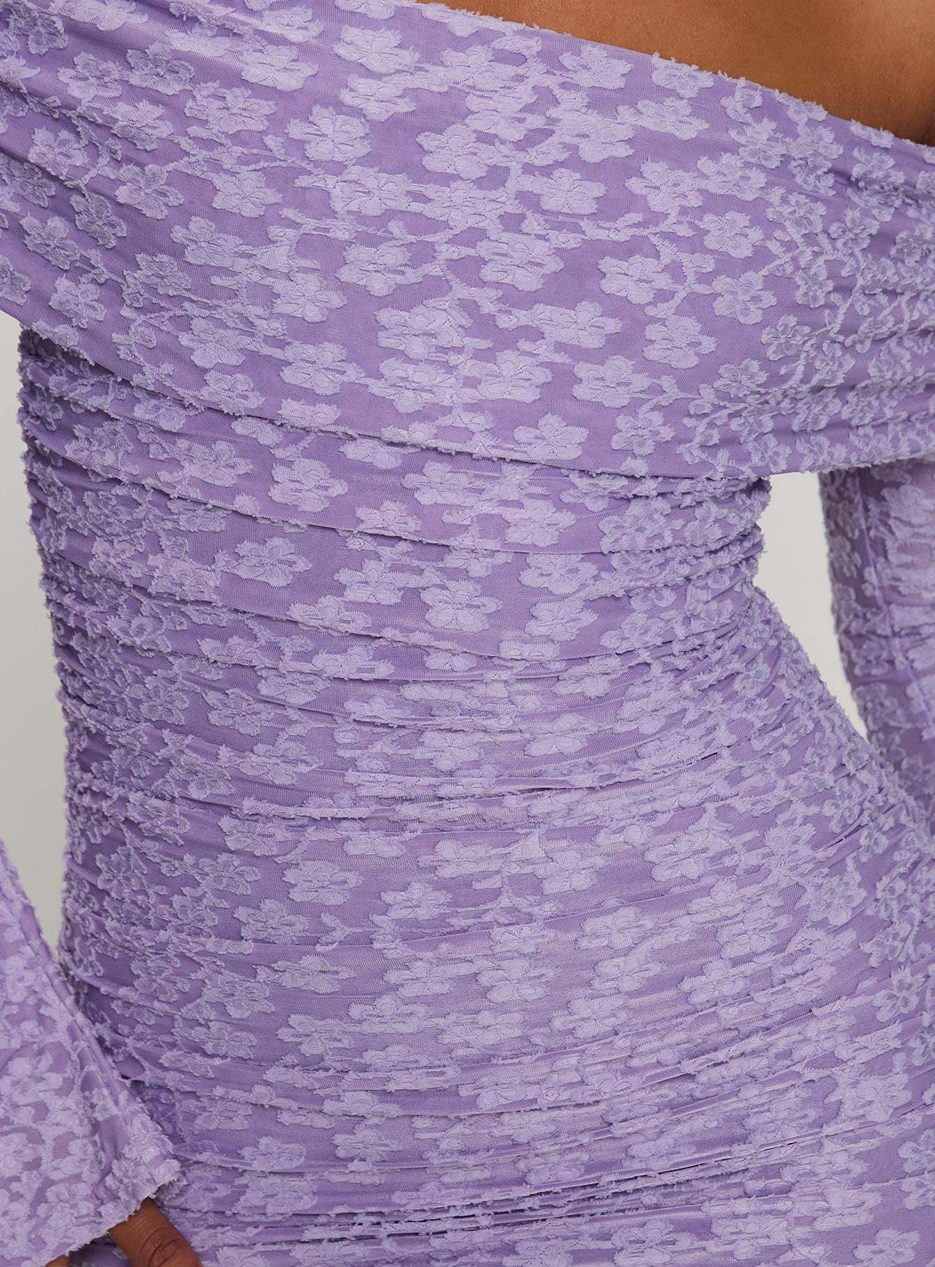 Intereste Long Sleeve Mini Dress Purple