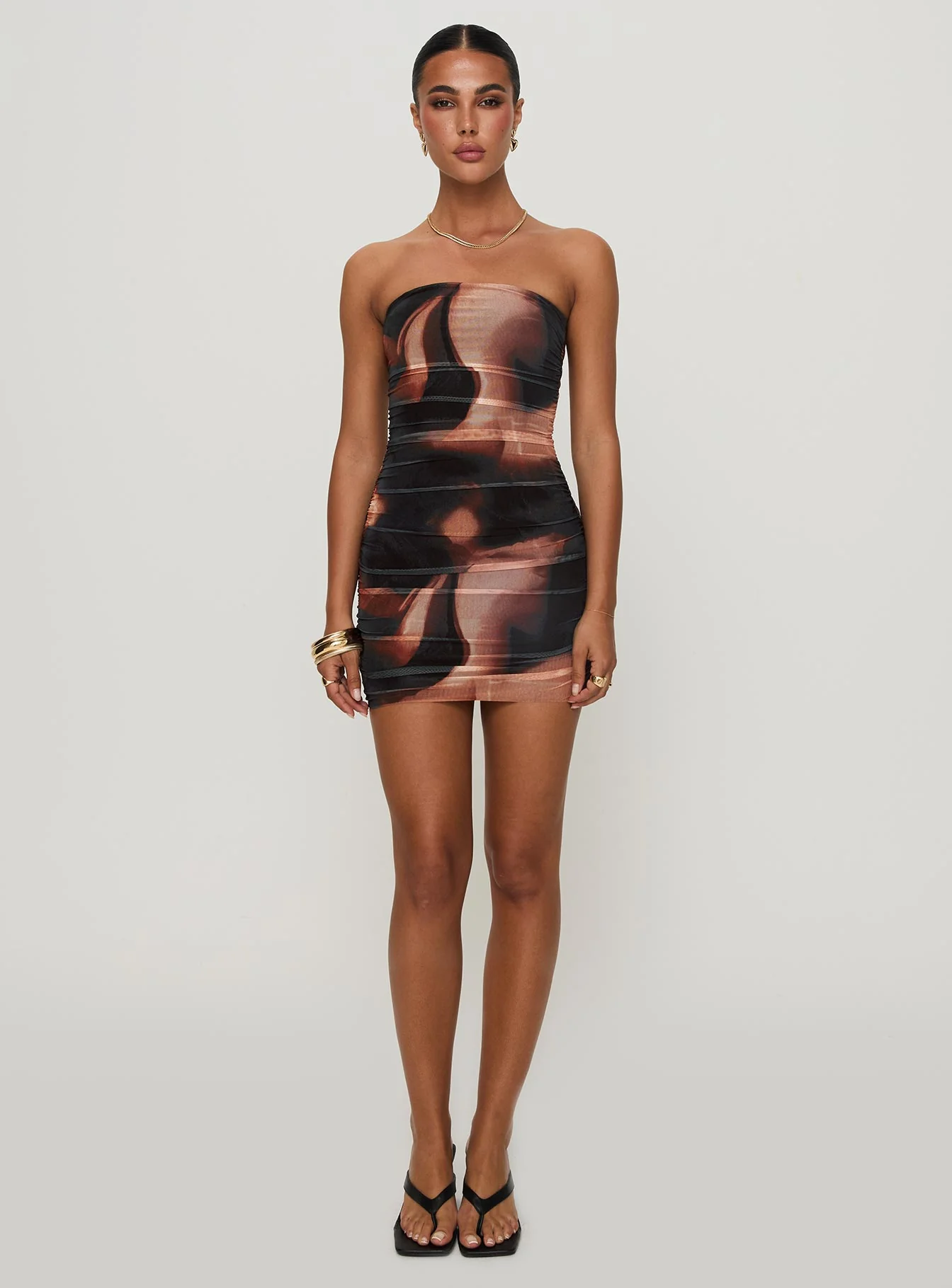 Micah Mini Dress Brown Multi