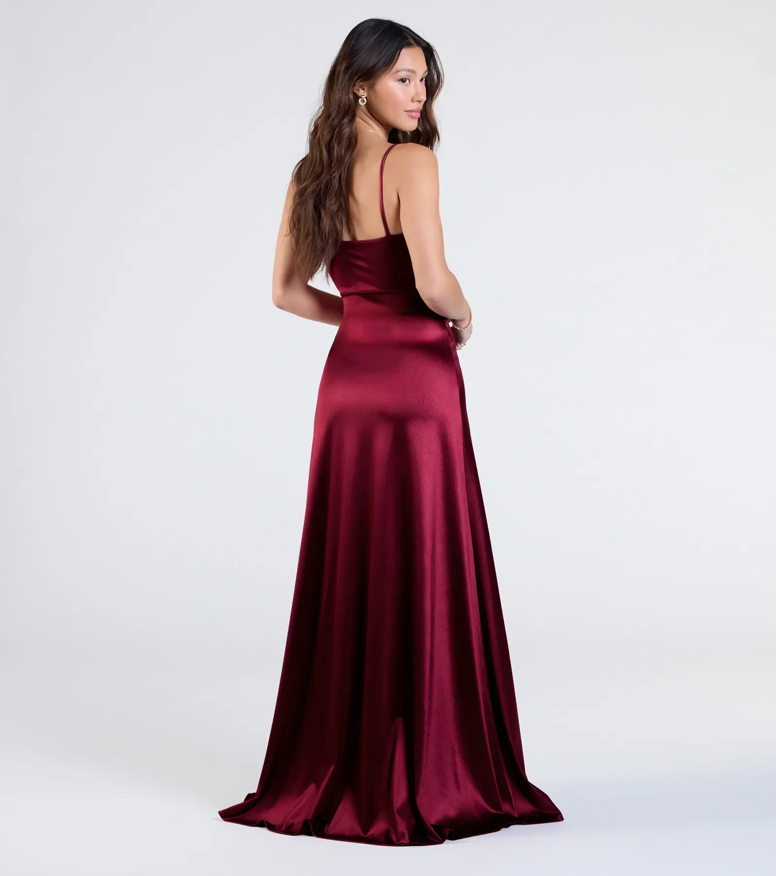 Marissa Formal Satin Cowl Neck Dress