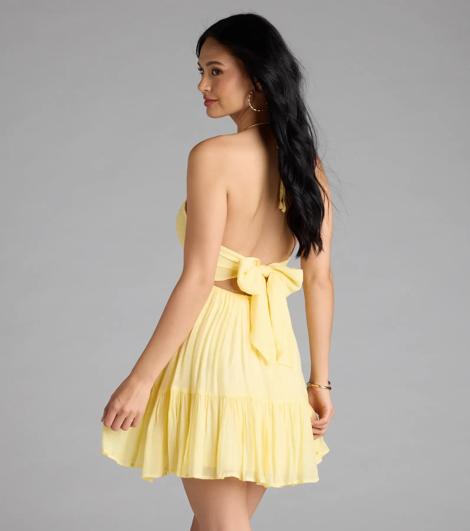 Ace The Test Open Tie Back Skater Dress