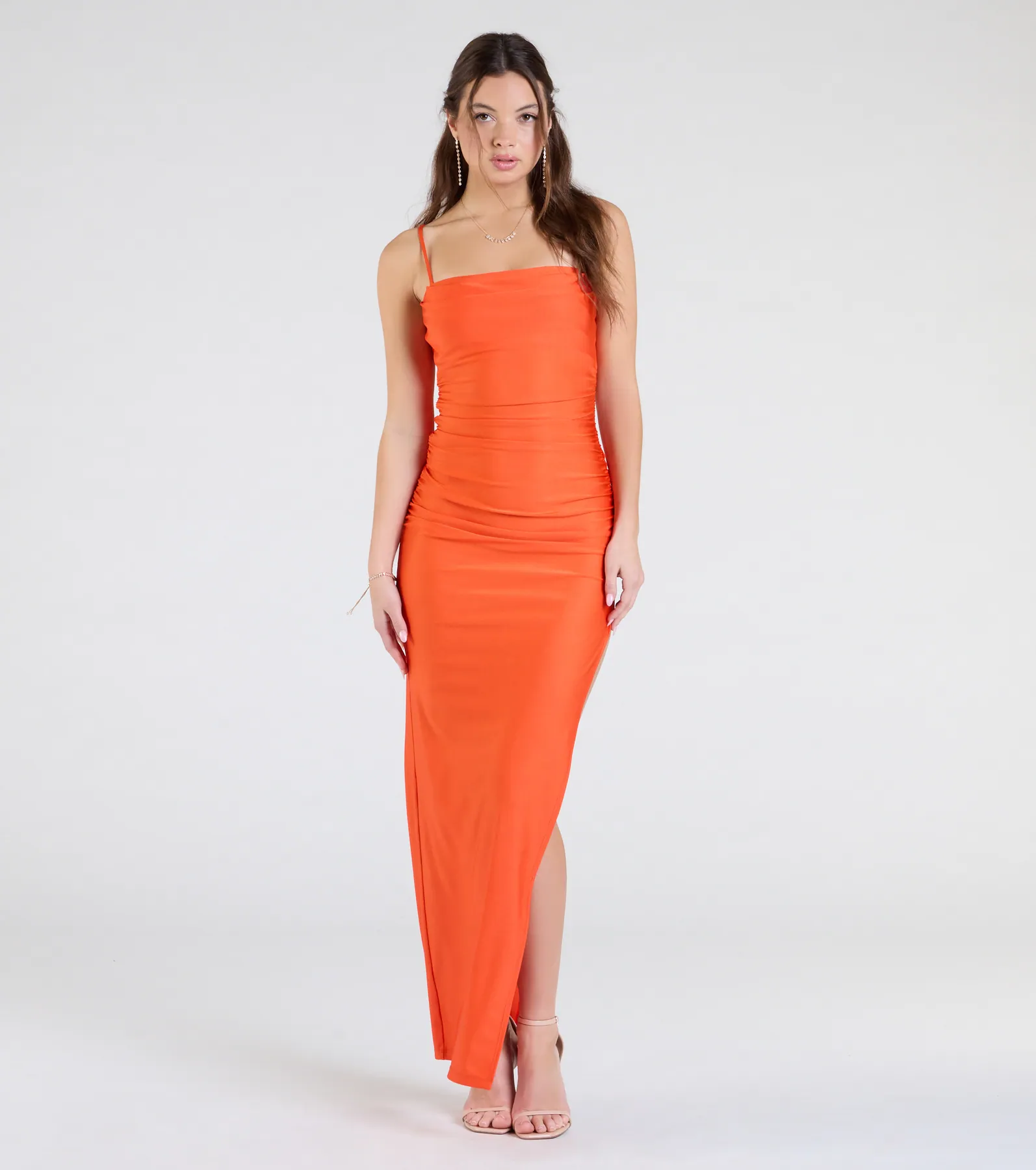 Ella Cowl Neck Satin Dress