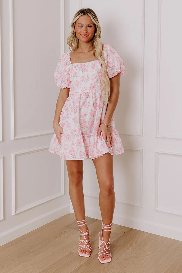 Classic Love Story Floral Mini Dress