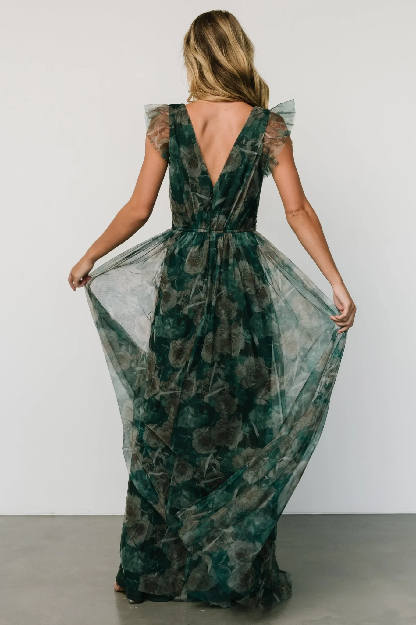 Carmine Maxi Dress | Green Floral