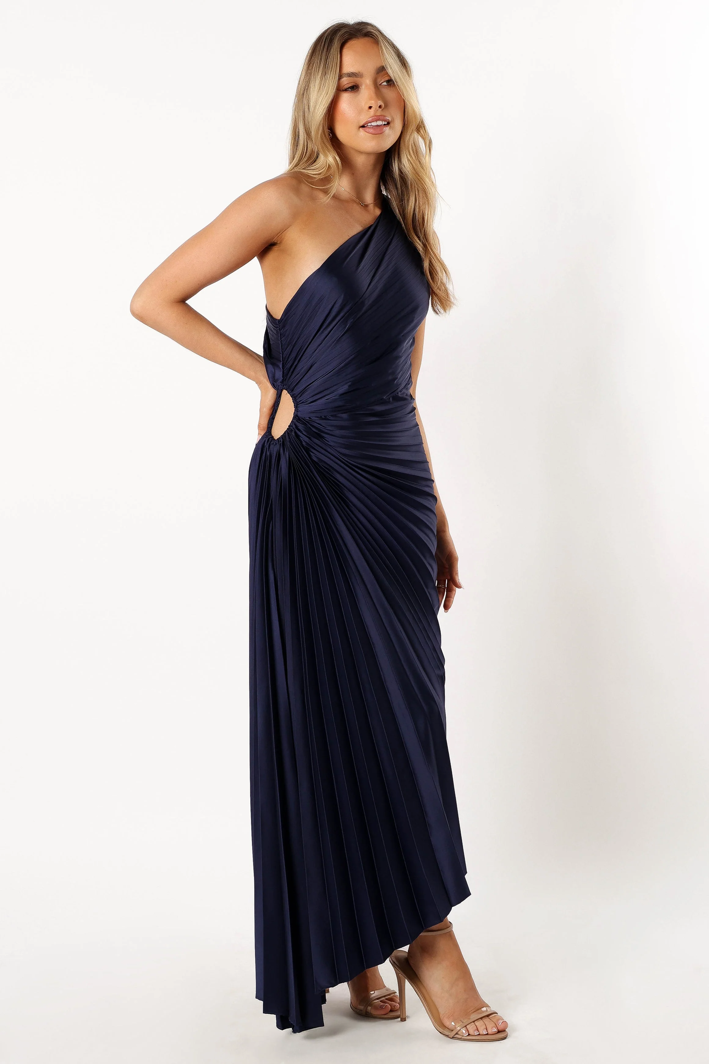 Kleo One Shoulder Maxi Dress - Navy