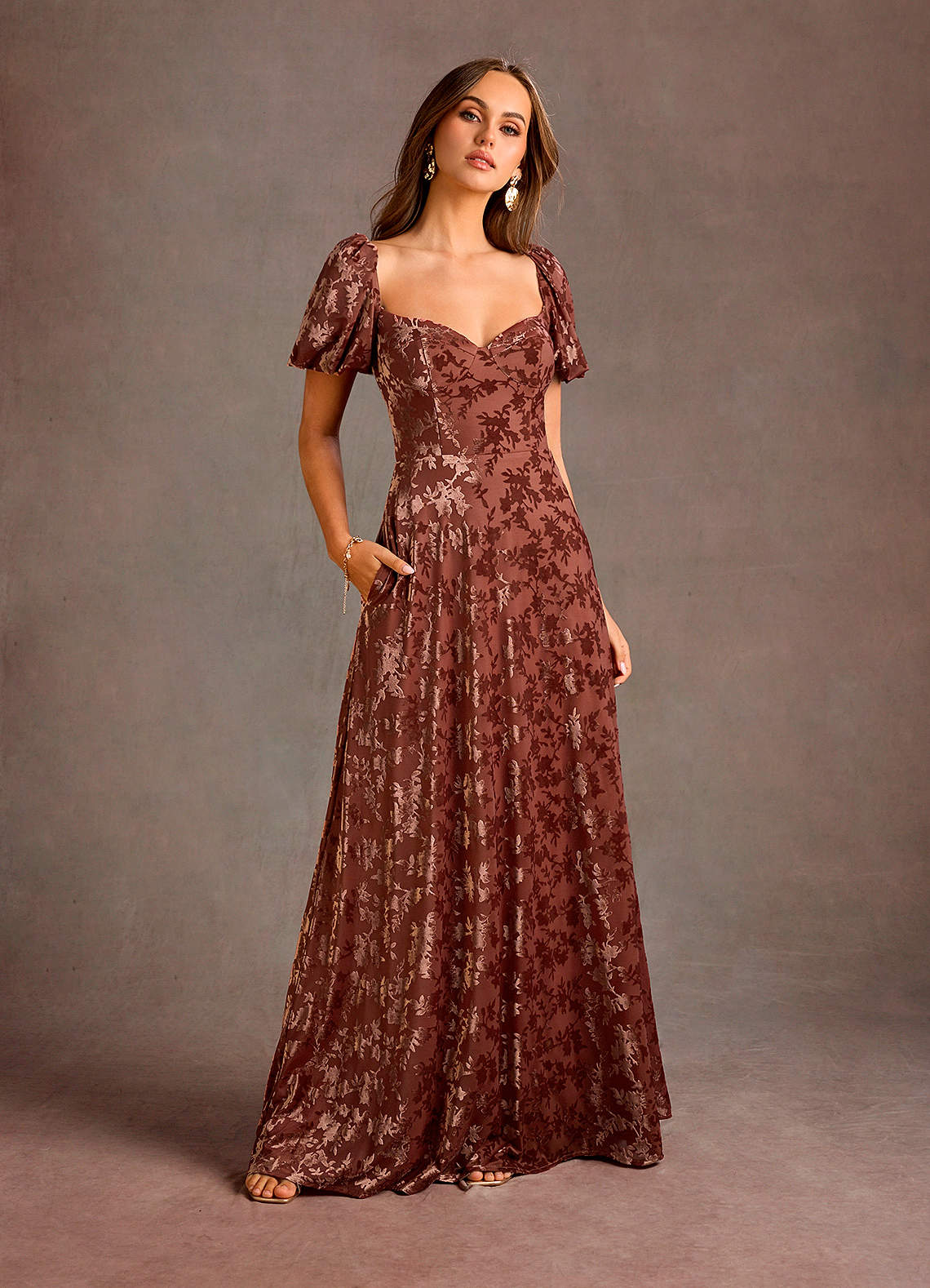 Alba Rosewood Maxi Dress