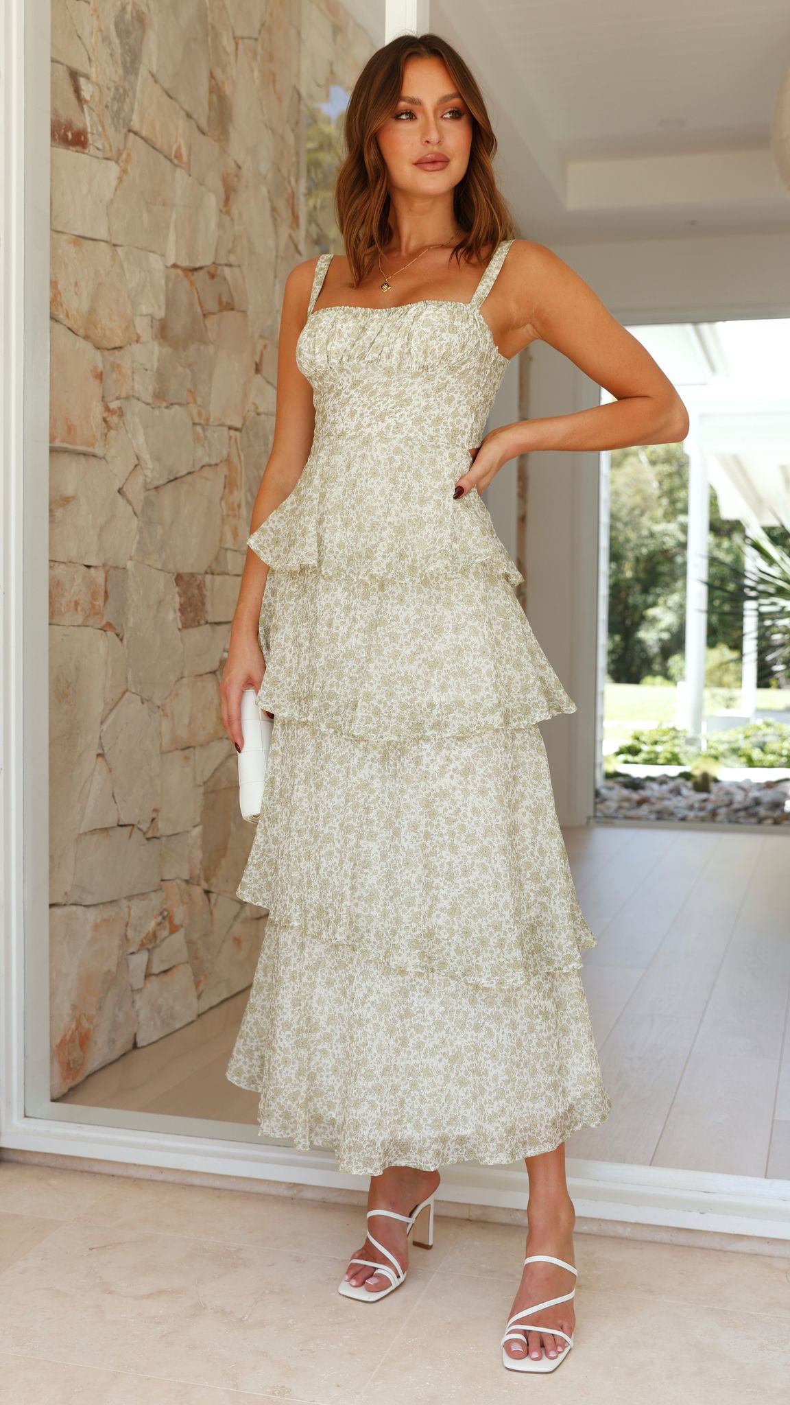 Page Maxi Dress - Green Floral