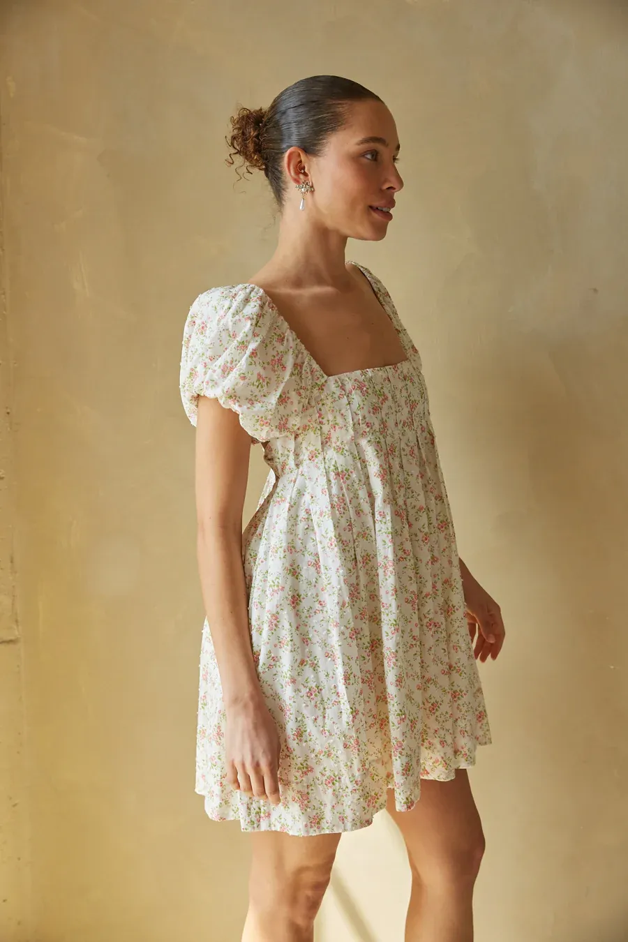 slim fit dress slacks Rubi Pink Floral Babydoll Mini Dress - US 6 main image 0