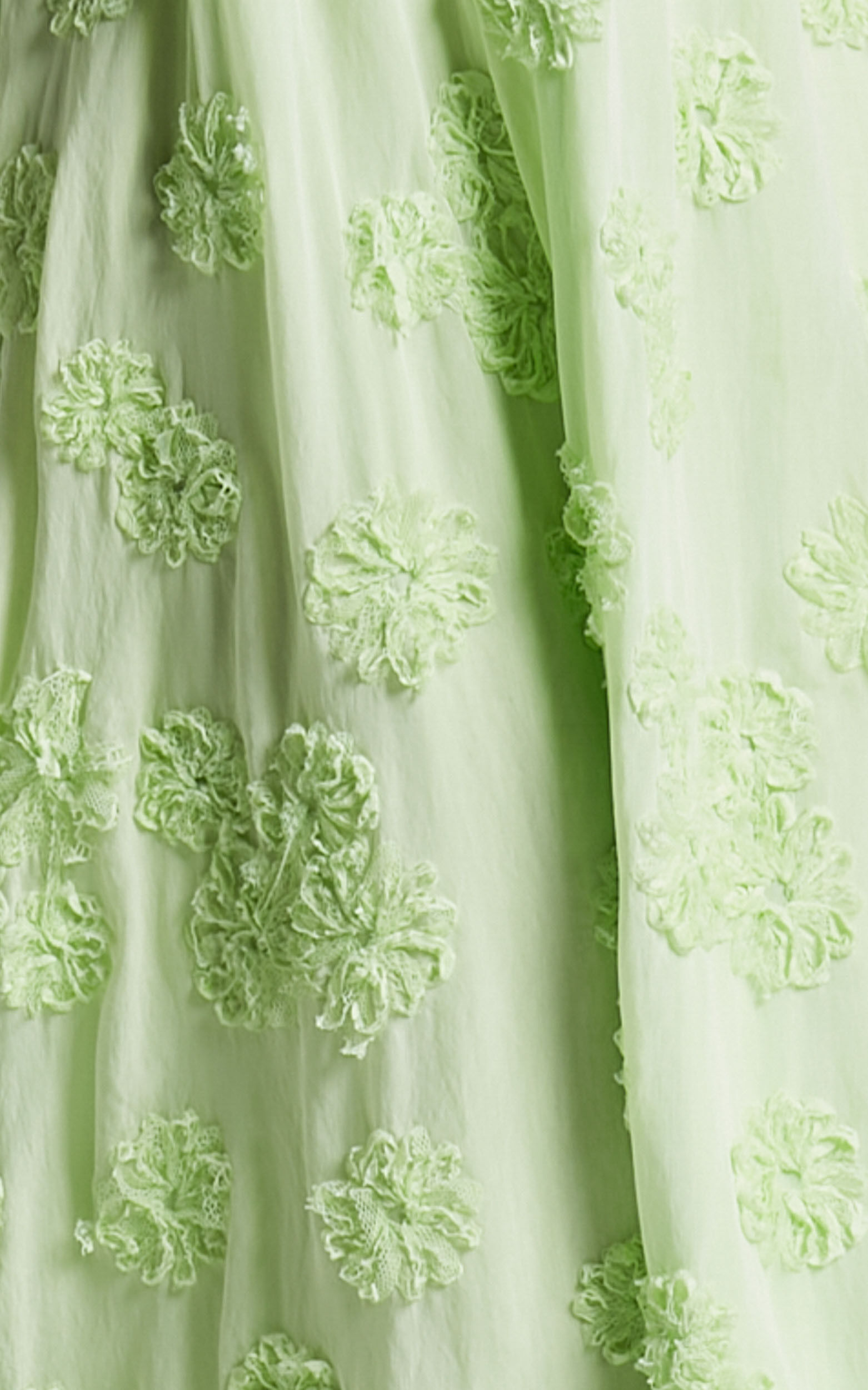 Claya Maxi Dress - Sleeveless Straight Neckline Floral Detail Dress in Lime