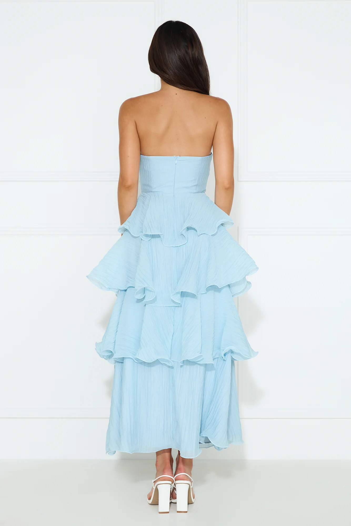 Wedding Adventure Strapless Maxi Dress Blue
