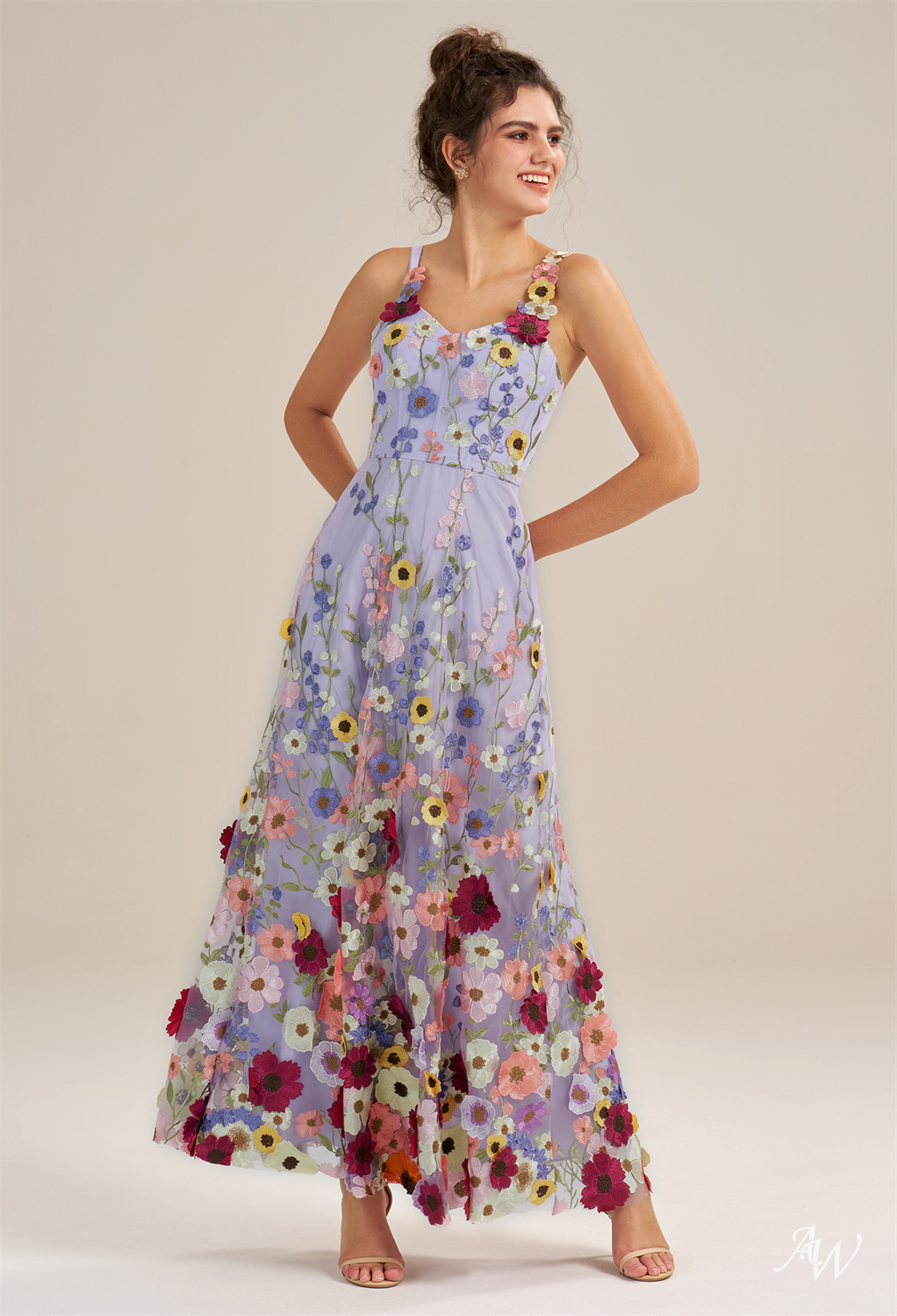 Alison A-line Tulle V-Neck Dresses