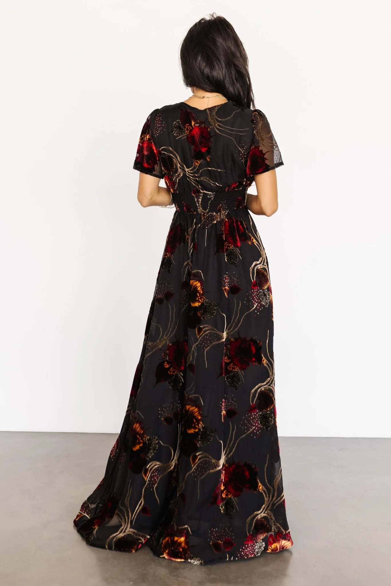 Valen Maxi Dress | Black Multi