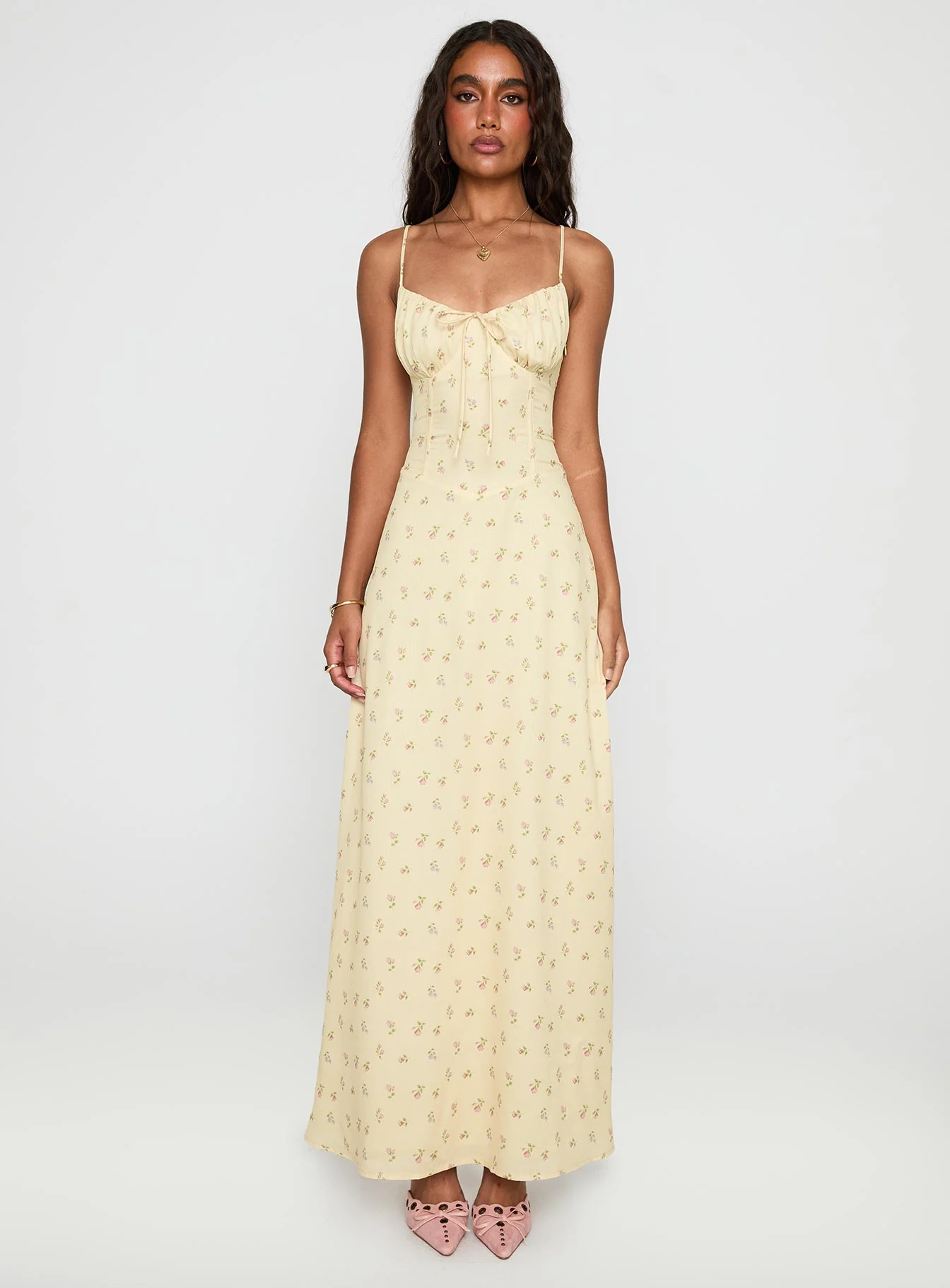 Members Only Maxi Dress Yellow Floral