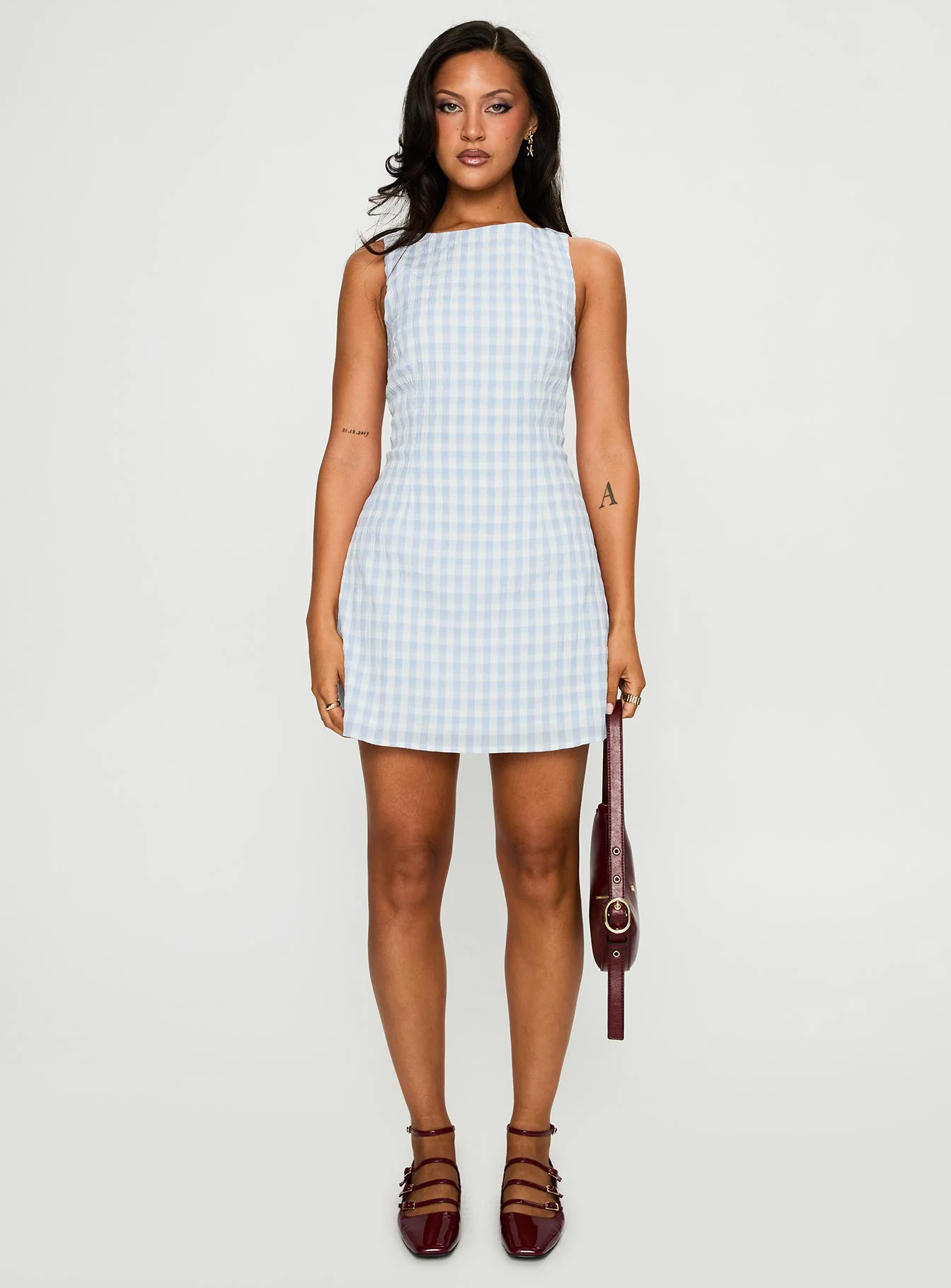 Alfalfa Mini Dress Blue Check